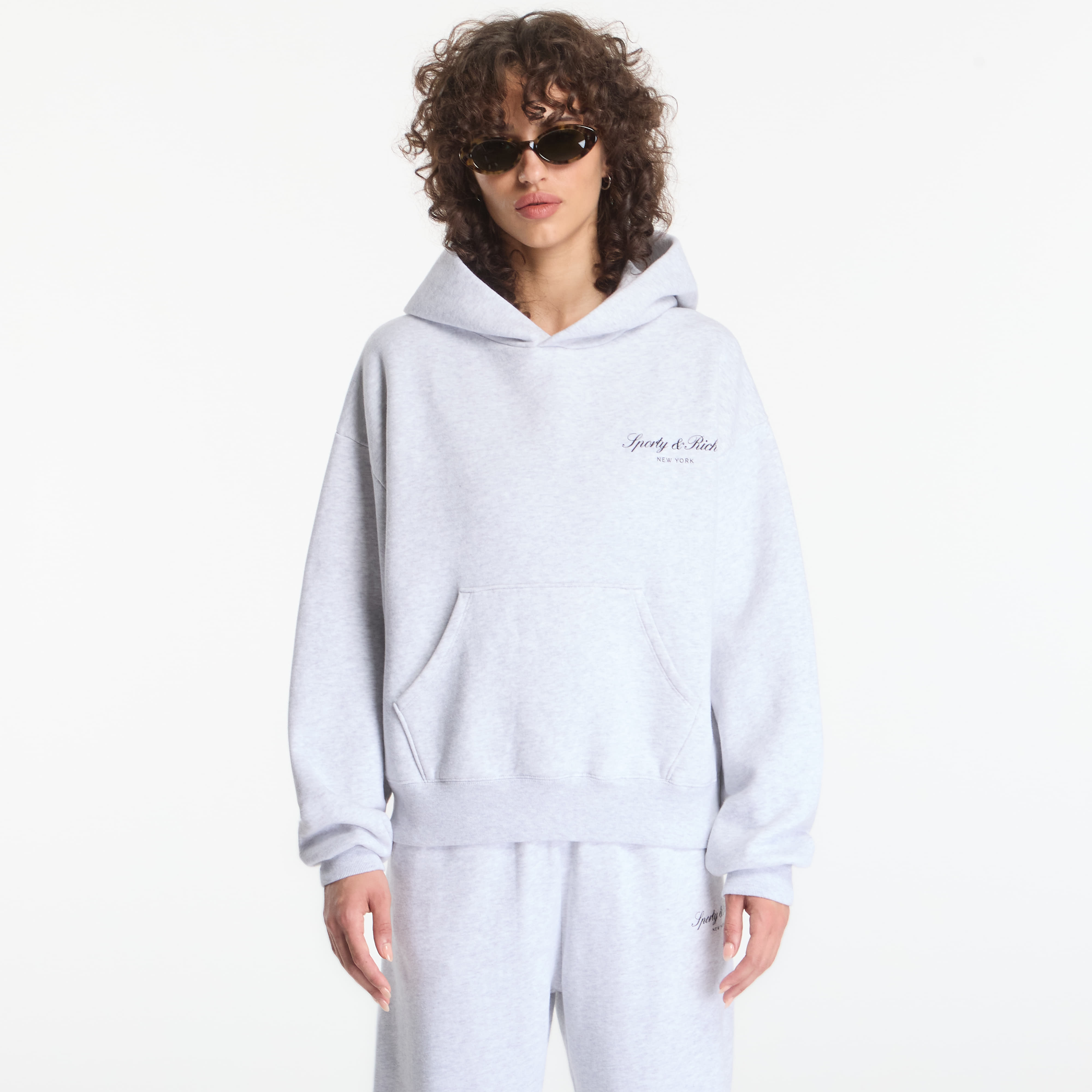 Суитшърт Sporty & Rich Signature NY Hoodie UNISEX Heather Gray XS