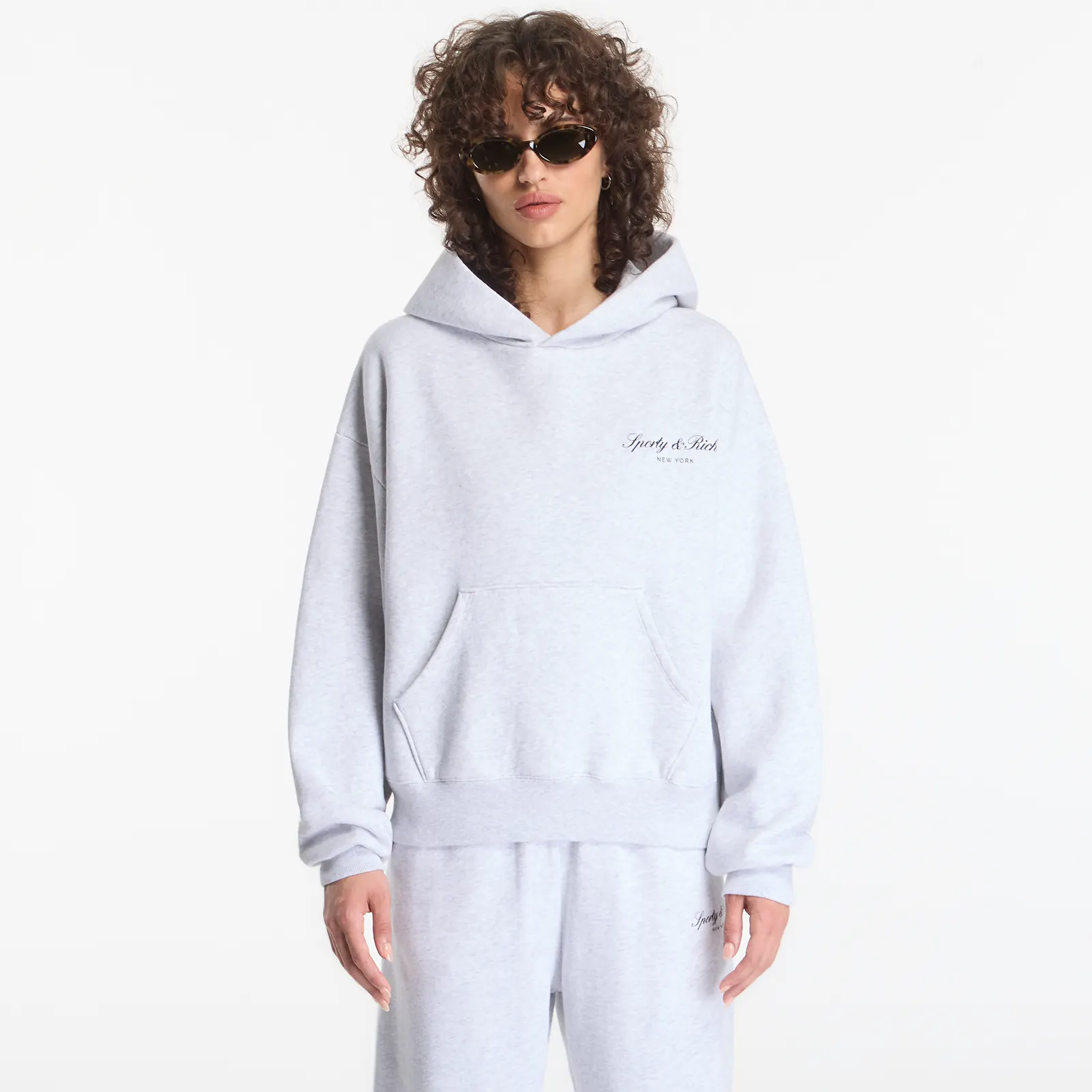 Hoodies and sweatshirts  Sporty & Rich Signature NY Hoodie UNISEX Heather Gray