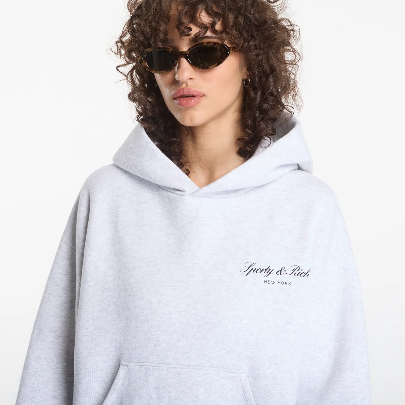 Hoodies and sweatshirts  Sporty & Rich Signature NY Hoodie UNISEX Heather Gray