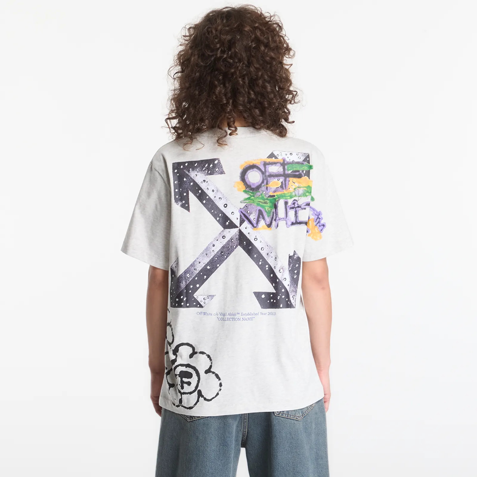 Camisetas Off-White Metal Flowers Regular S/S Tee UNISEX Grey Melange