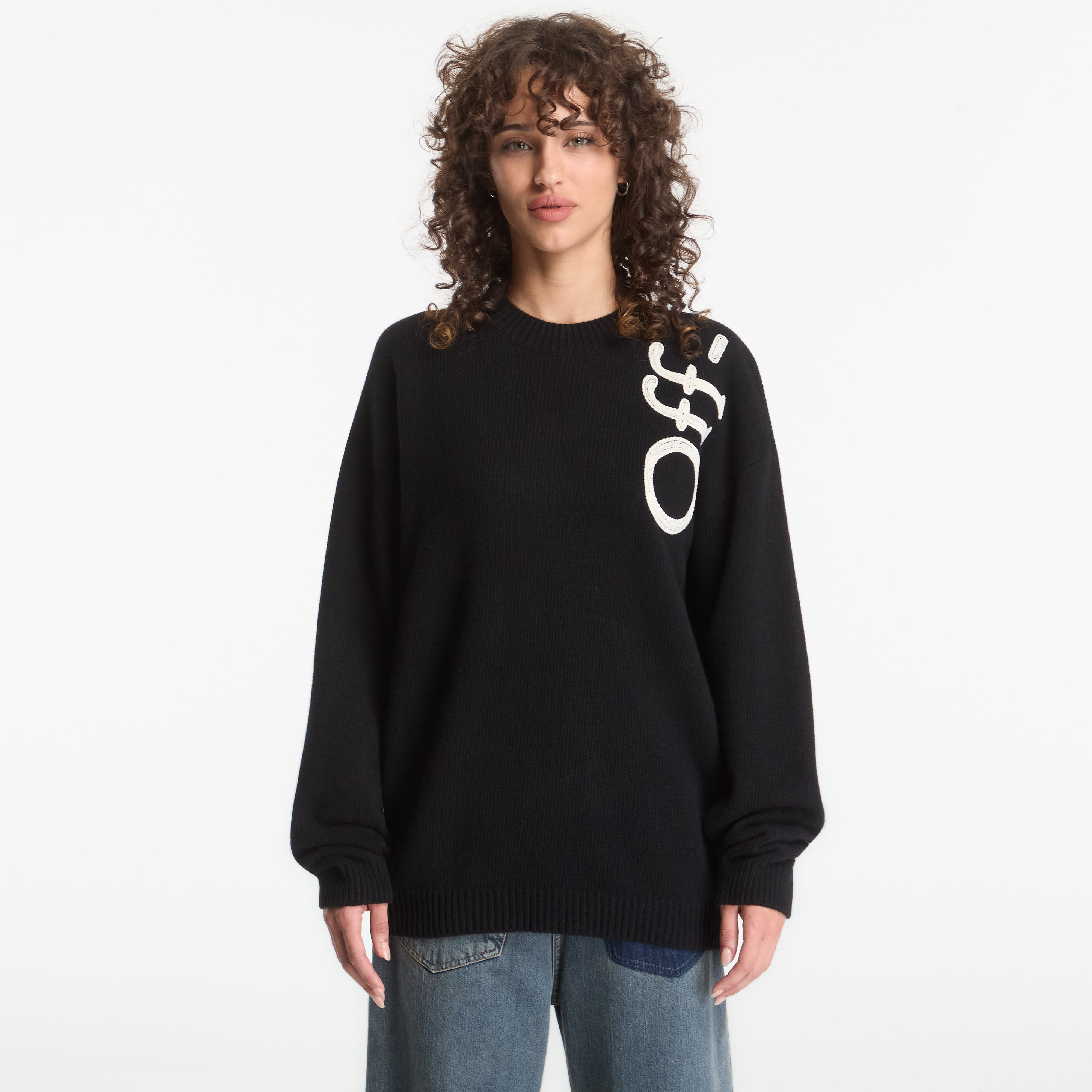 Пуловер Off-White Vertical Bookish Knit Crewneck UNISEX Black L