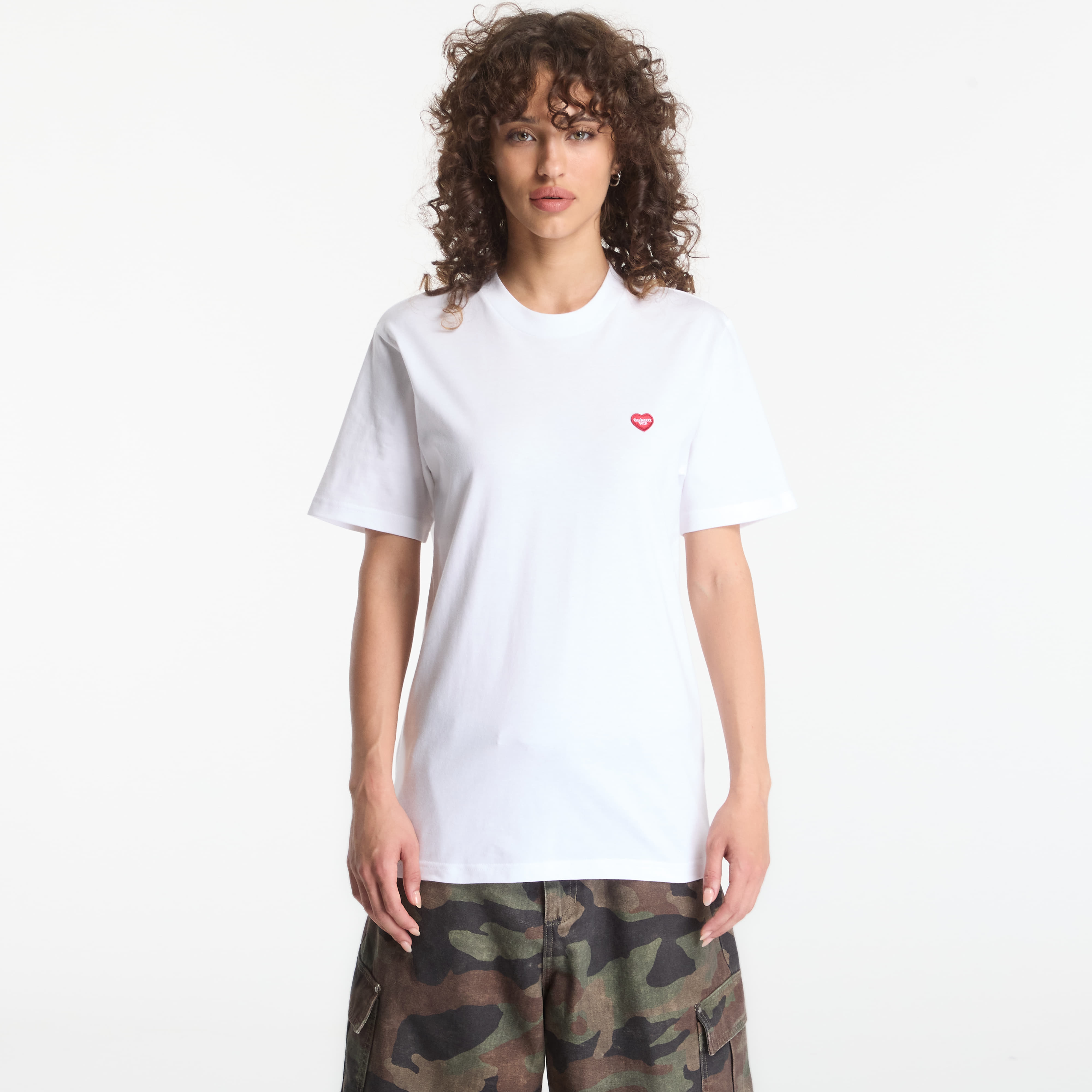 Тениска Carhartt WIP S/S Small Heart T-Shirt UNISEX White/ Red XXL