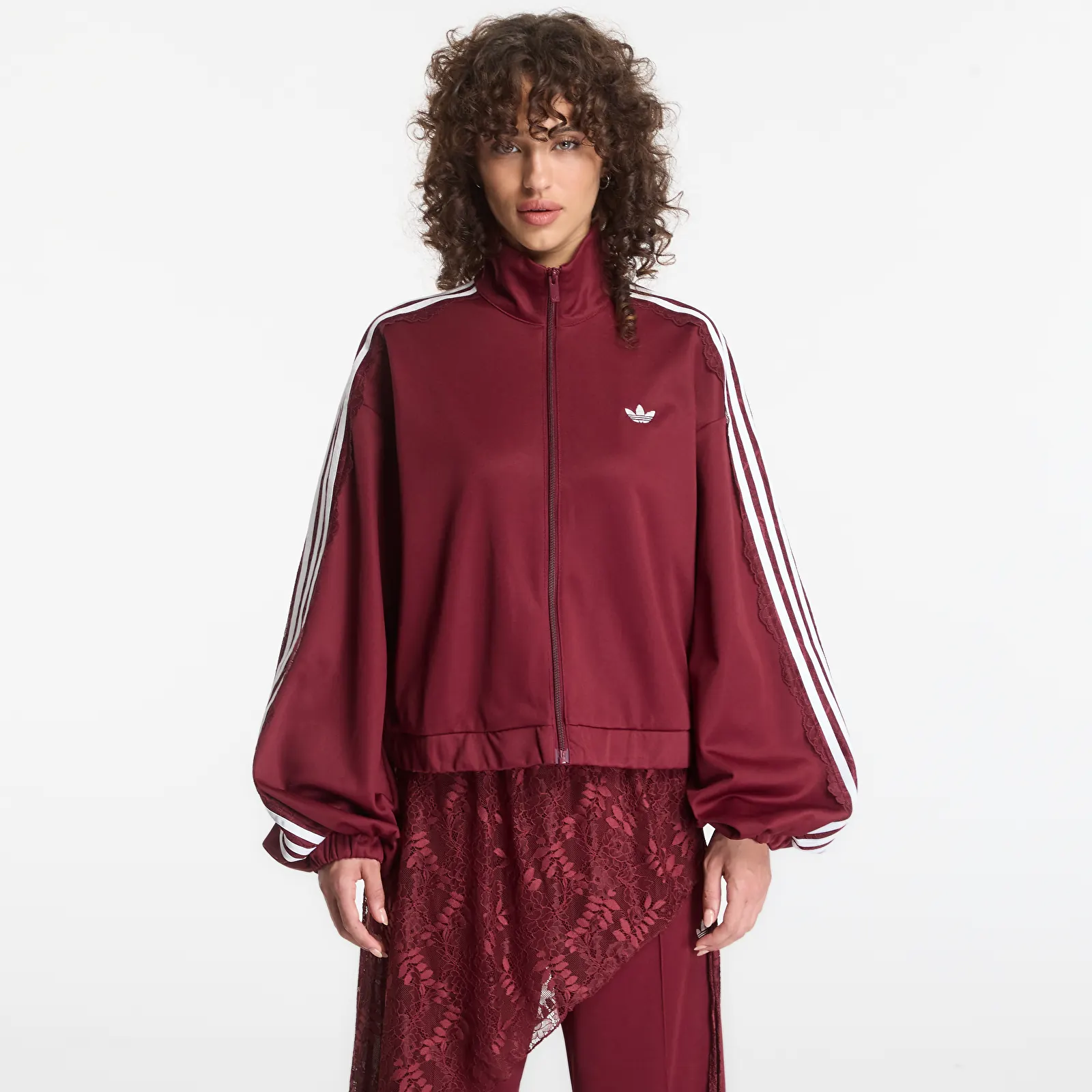 Geci adidas Lace Oversized Archive Track Top Shadow Red