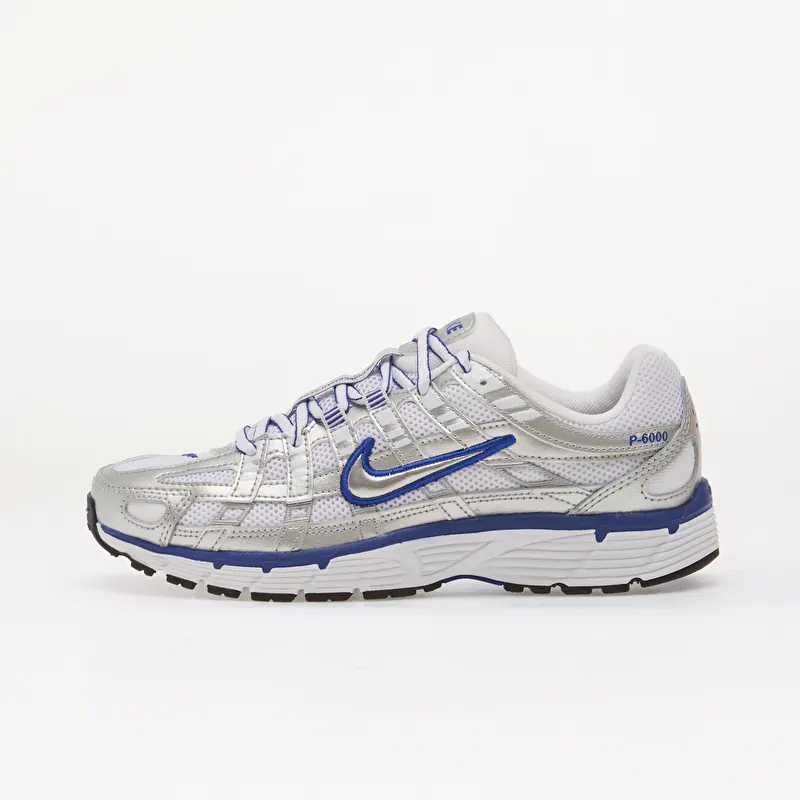 Nike P-6000 White/ Metallic Silver-Old Royal-Black