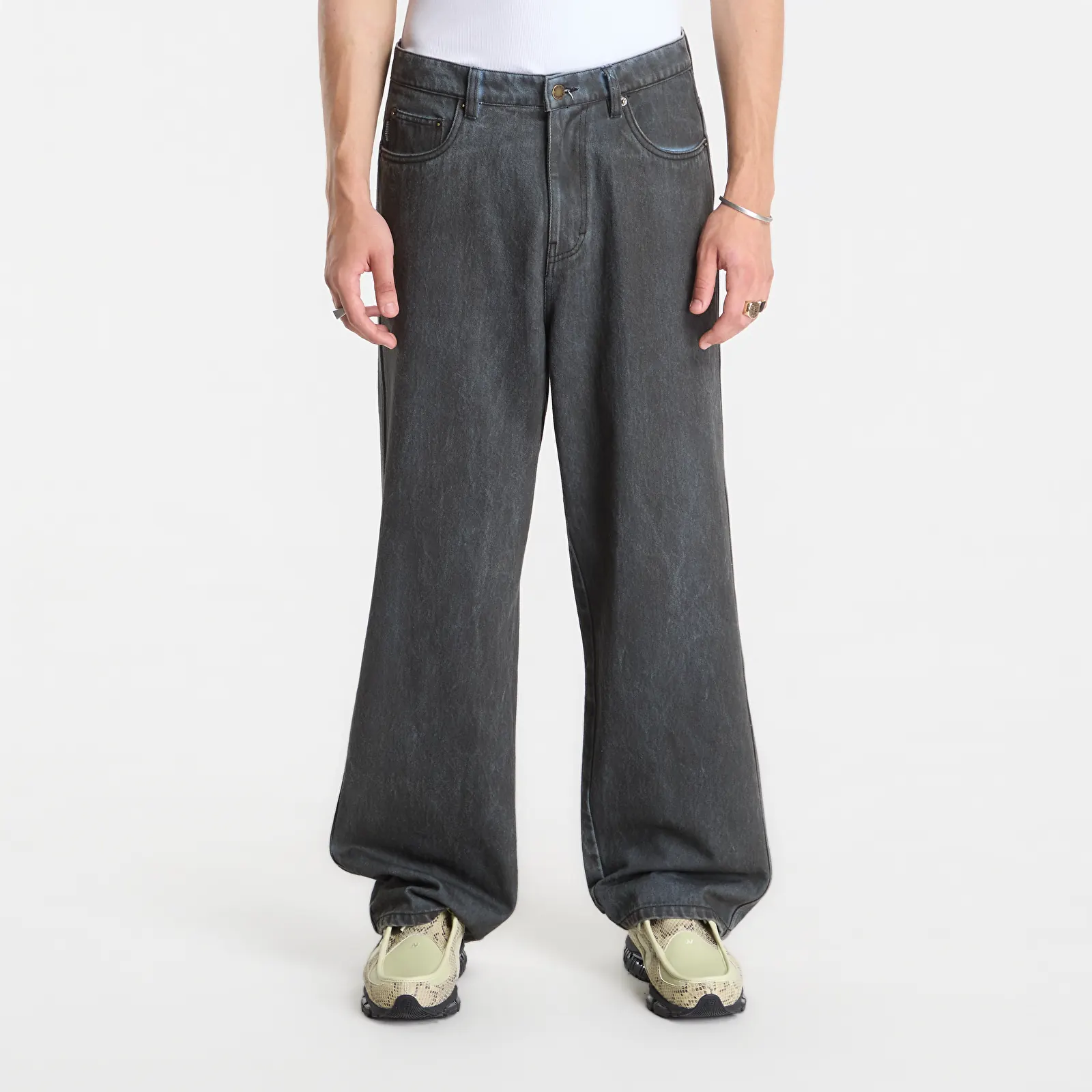 Jeans PLEASURES Spray Formula Baggy Jeans Black