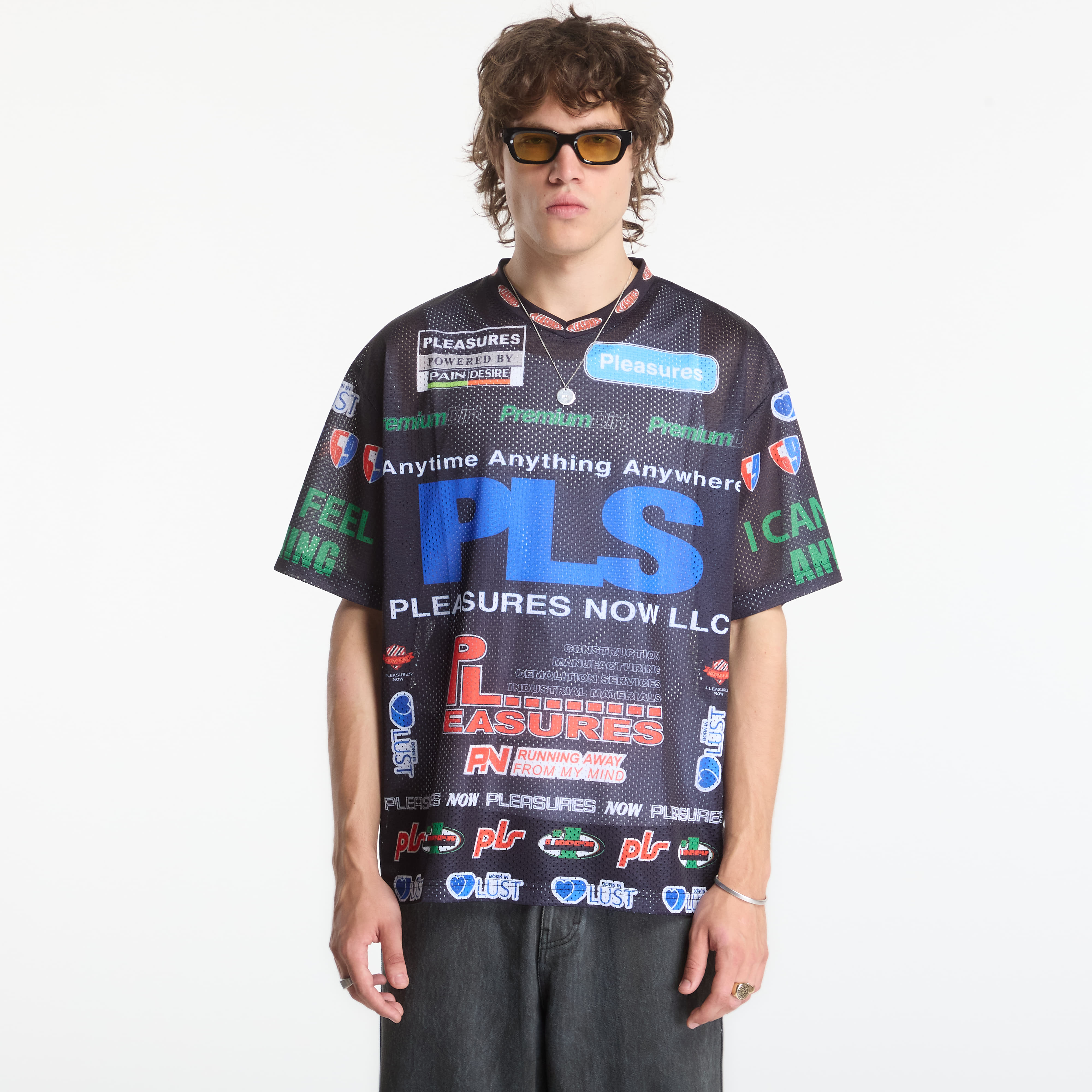 Тениска PLEASURES Oral Mesh Shirt Black XXL