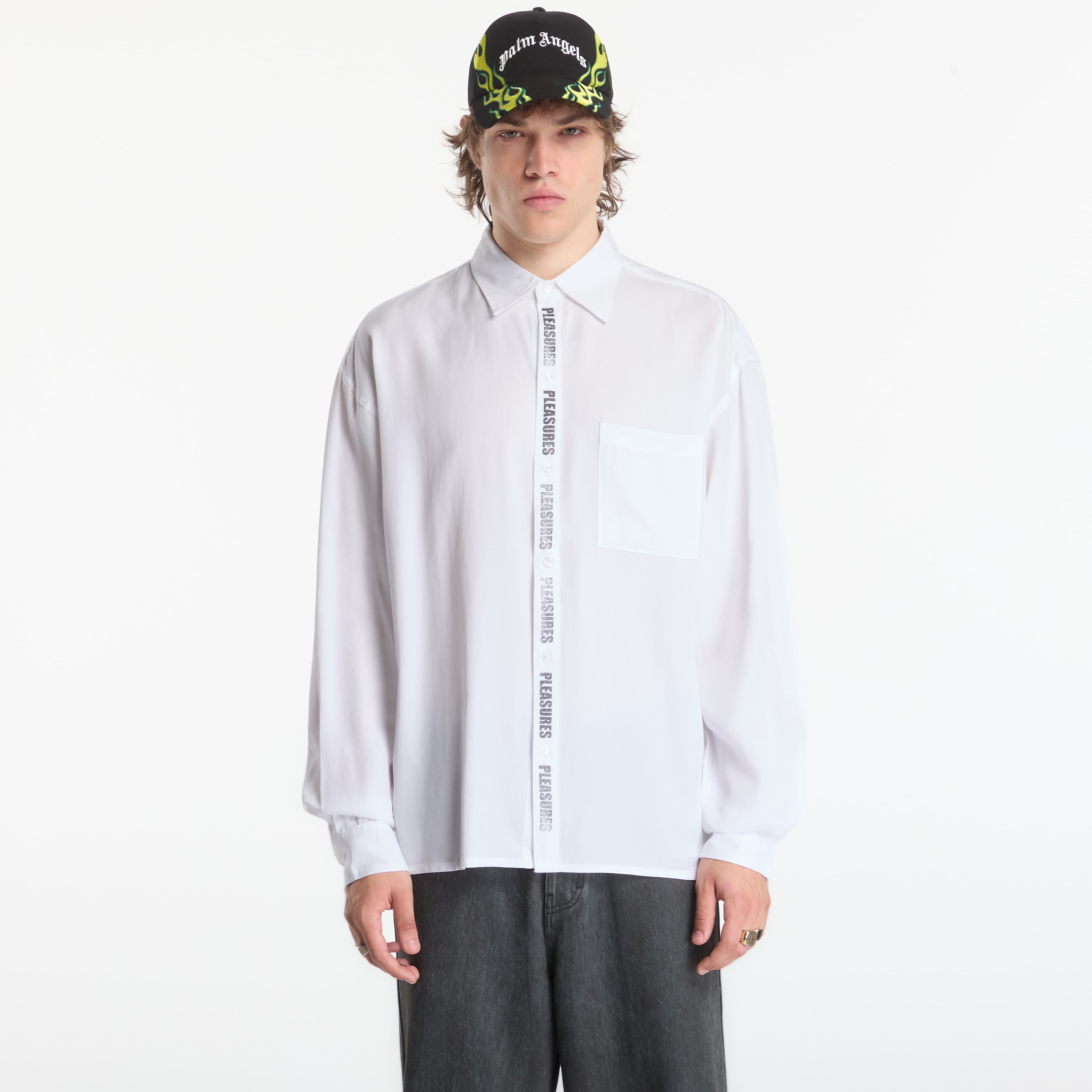 Риза PLEASURES Impact Button Up White L