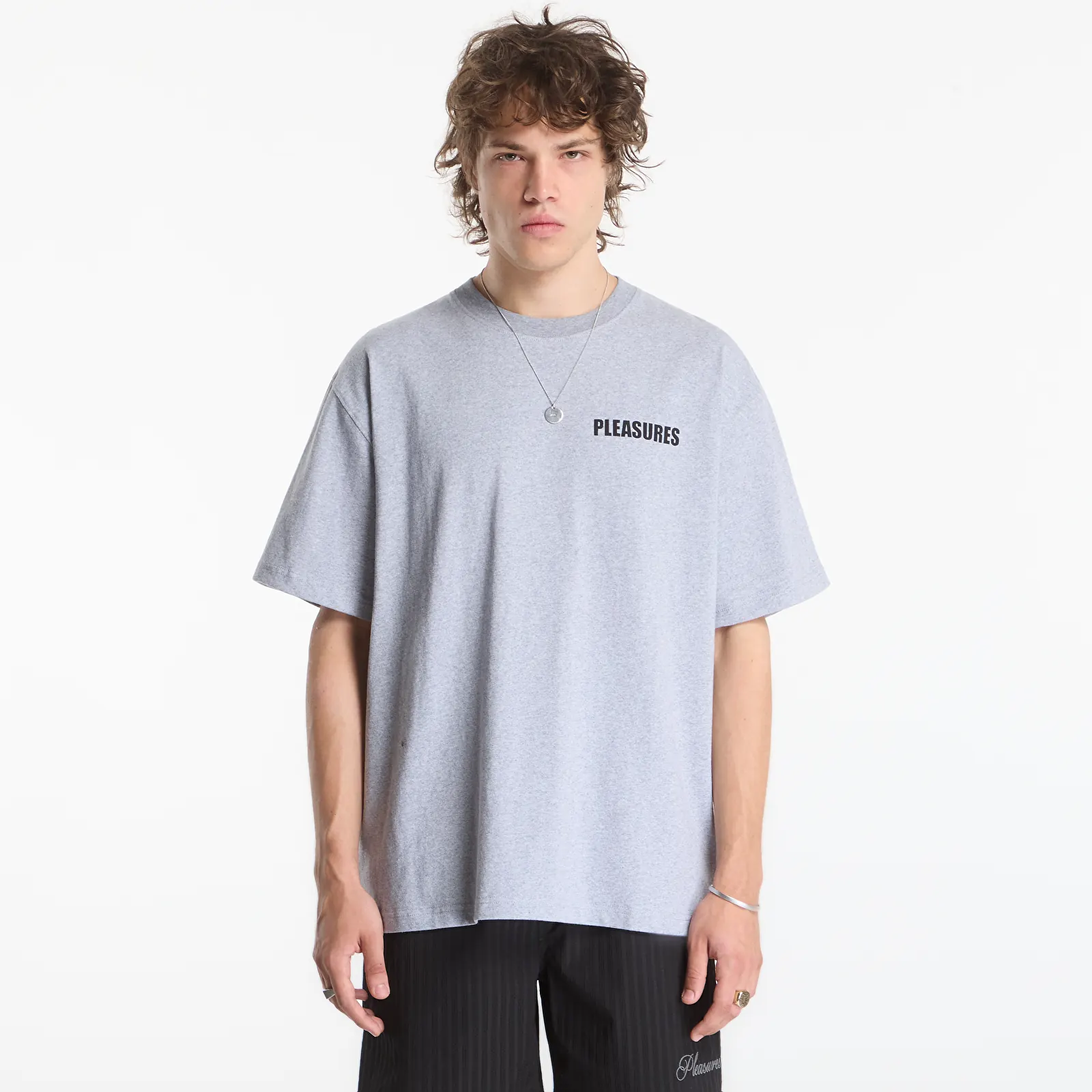 T-shirts PLEASURES Impact Heavyweight Shirt Grey Melange