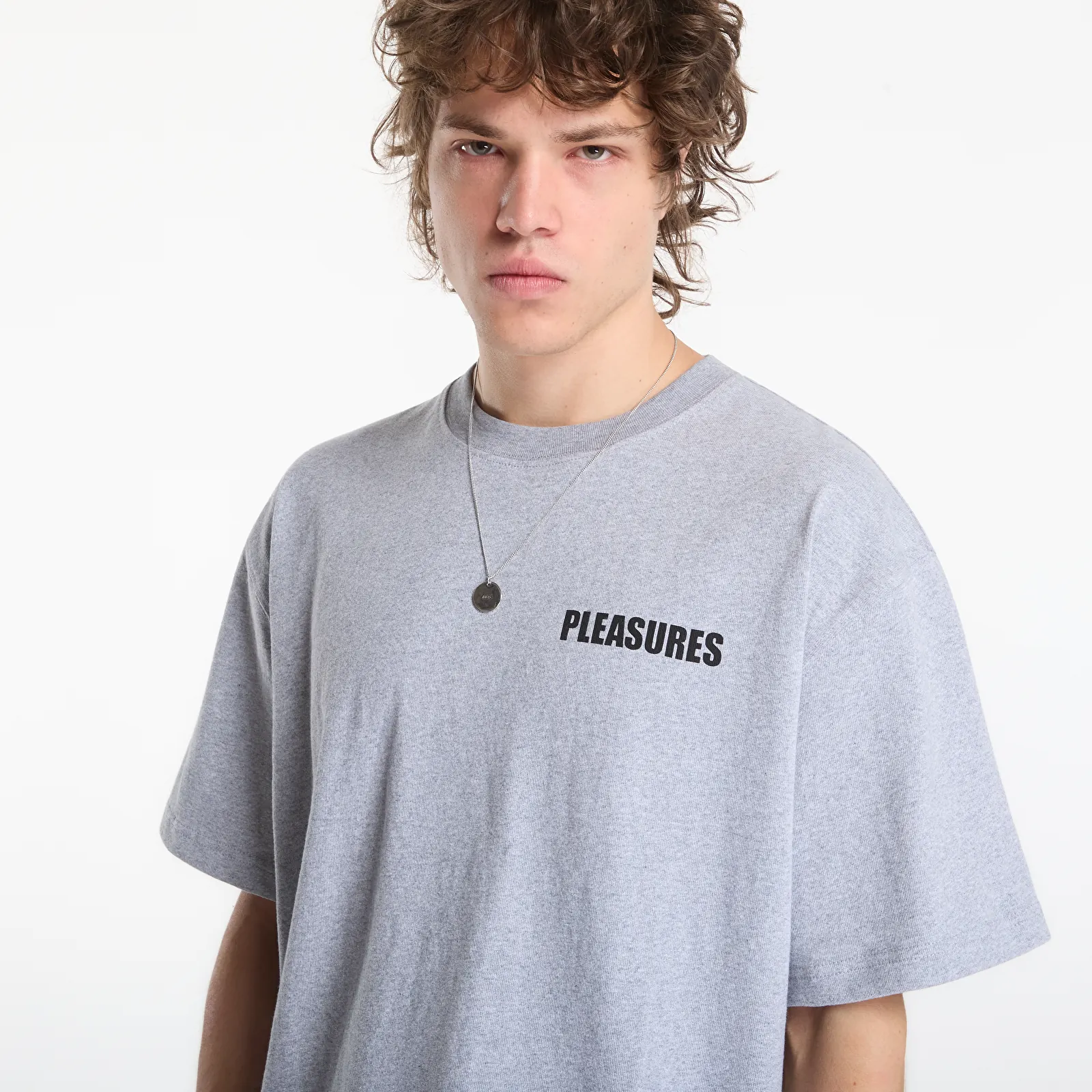 T-shirts PLEASURES Impact Heavyweight Shirt Grey Melange