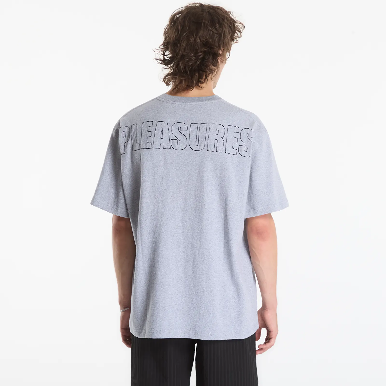 T-shirts PLEASURES Impact Heavyweight Shirt Grey Melange