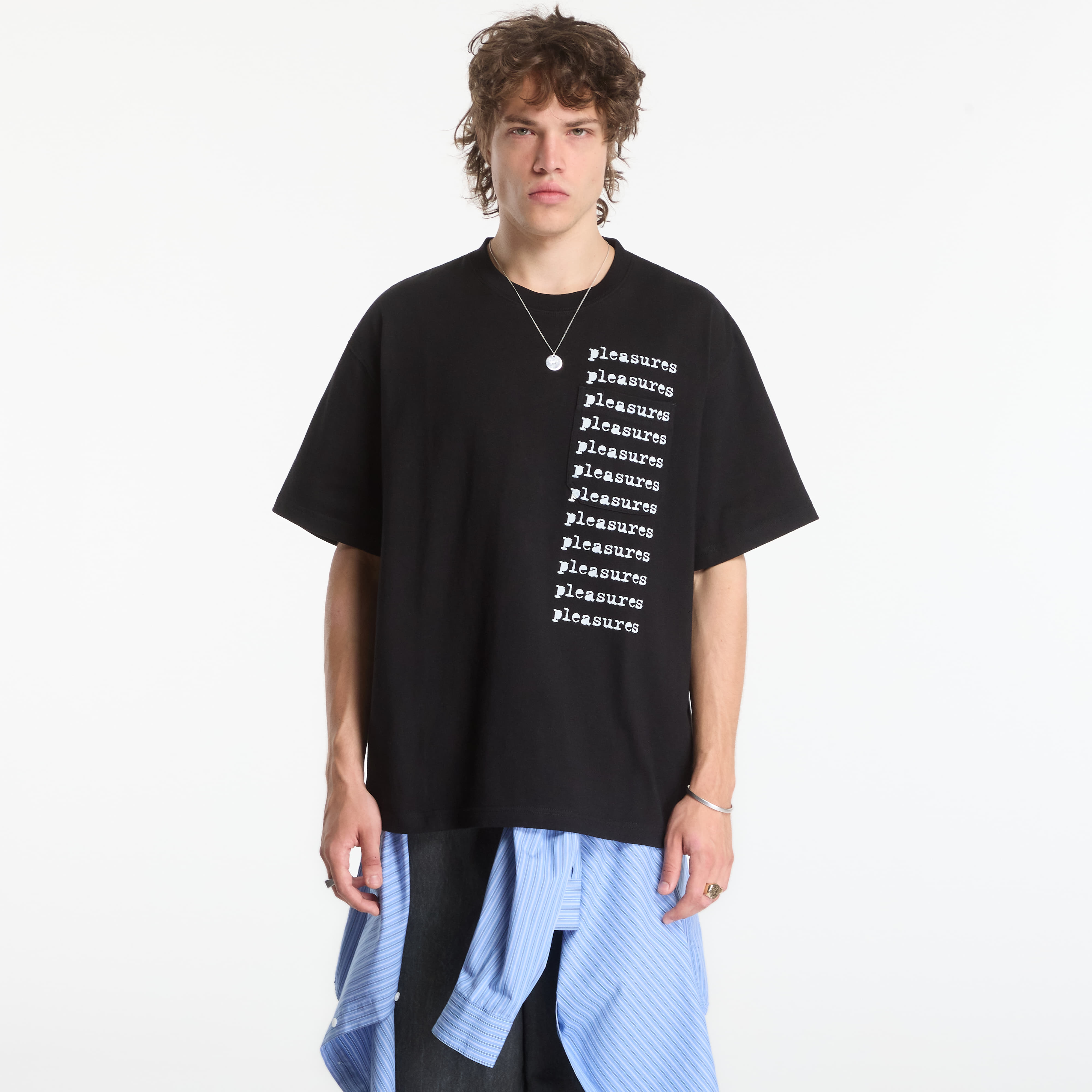 Тениска PLEASURES Slip Pocket Shirt Black M
