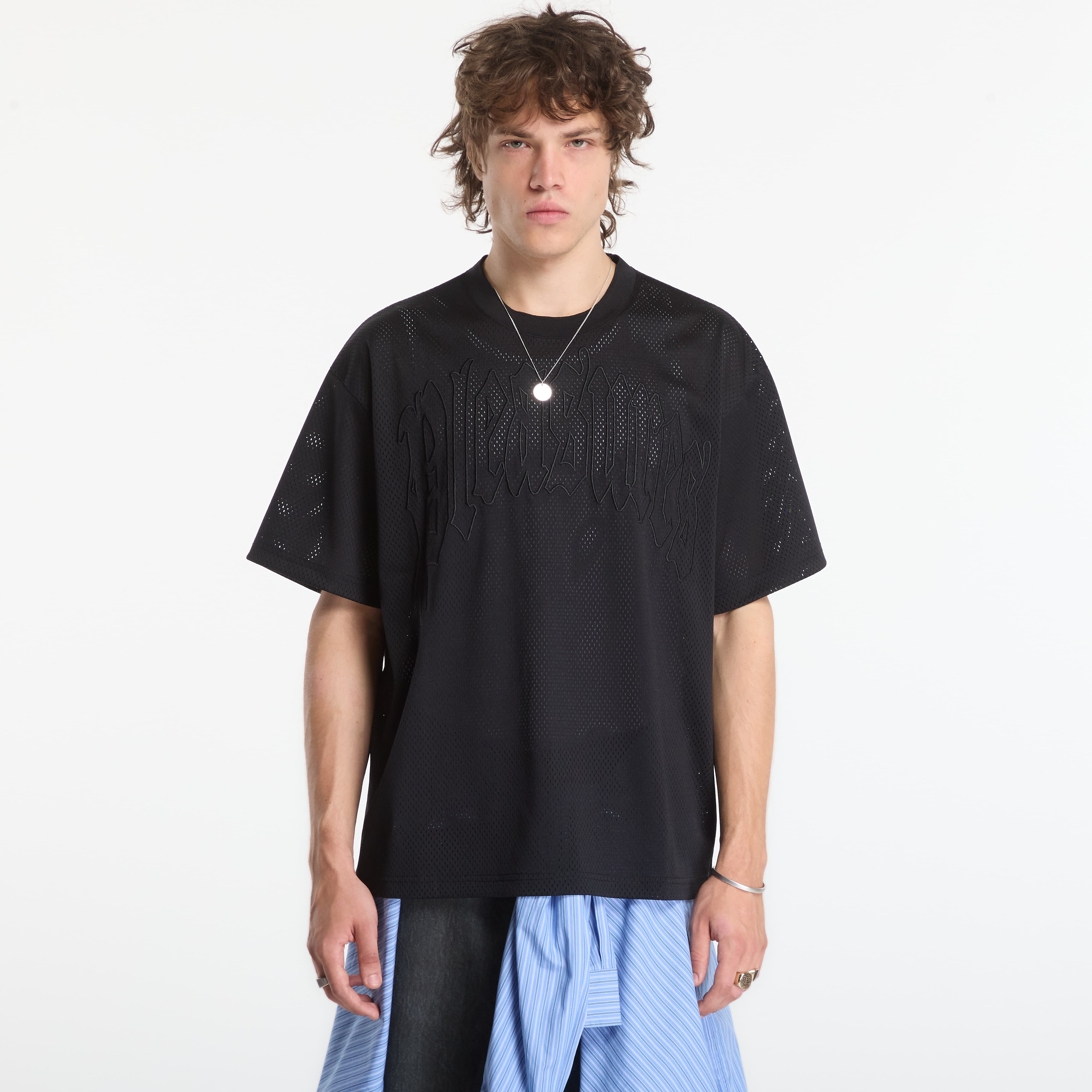 Тениска PLEASURES Twitch Mesh Shirt Black M