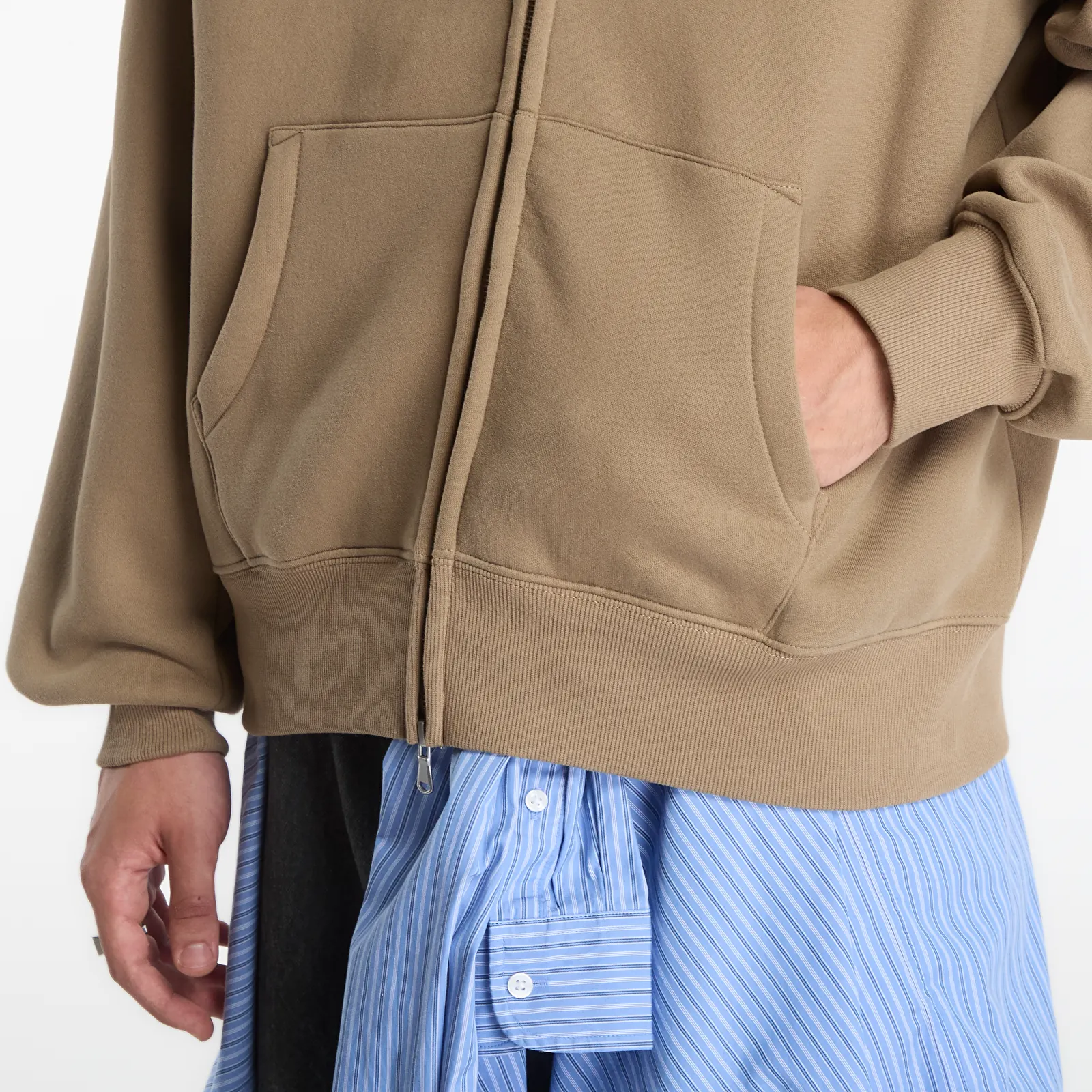 Bluzy PLEASURES Zine Zip Hoodie Mud