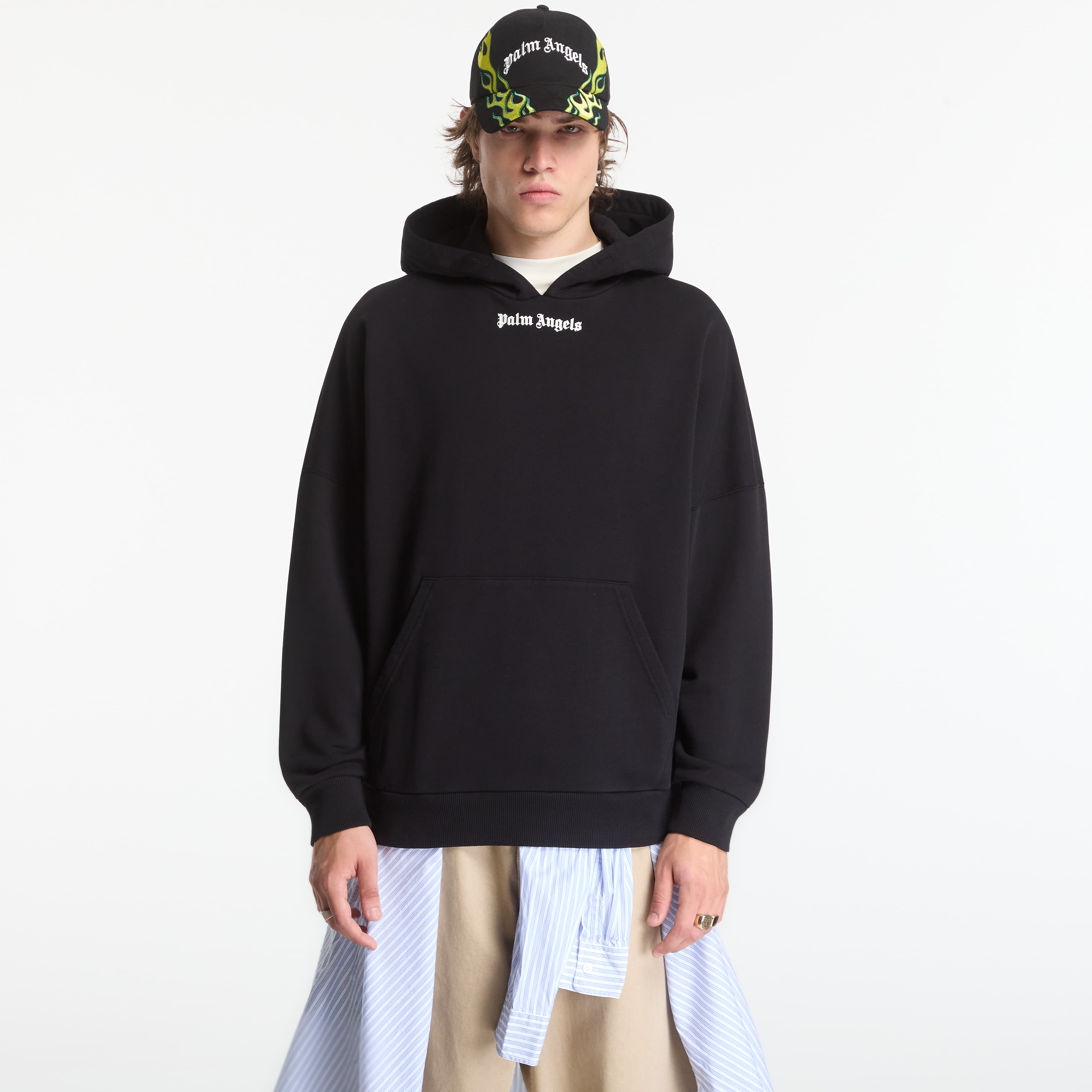 Суитшърт Palm Angels Classic Logo Over Hoodie Black/ Off White L