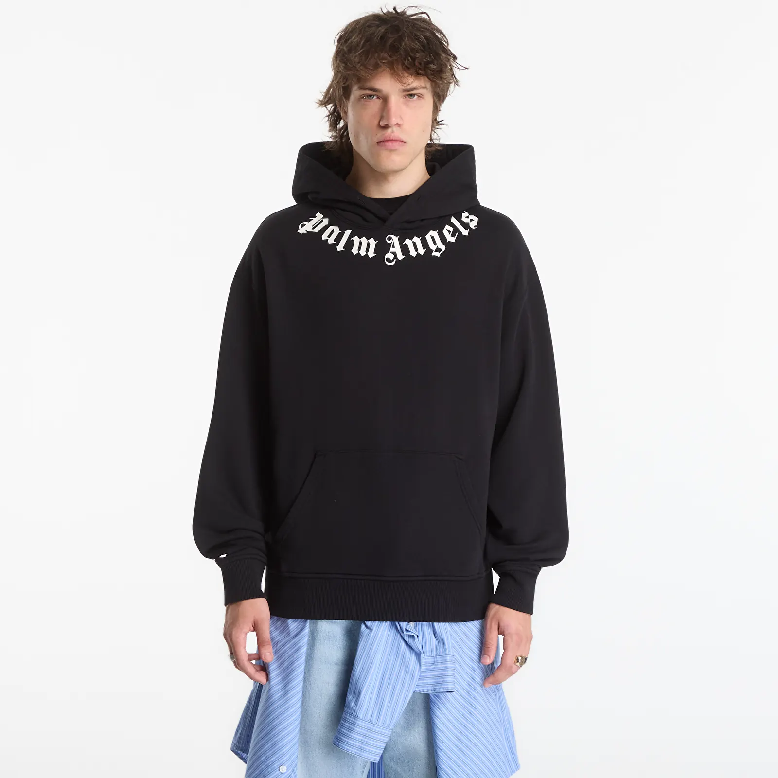 Hoodies en truien Palm Angels Neck Logo Regular Hoodie Black/ Off White