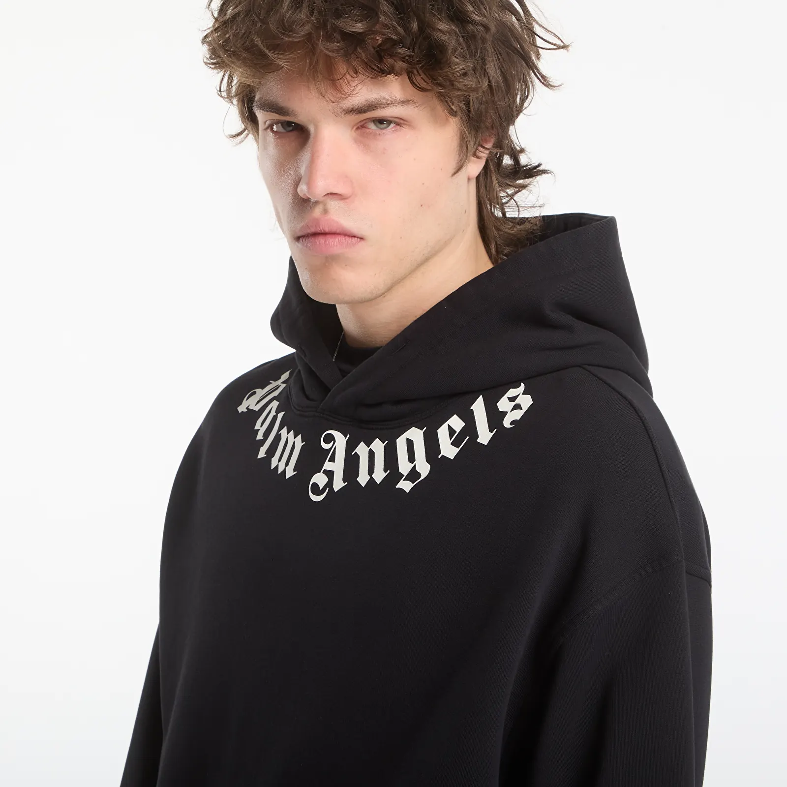 Hoodies en truien Palm Angels Neck Logo Regular Hoodie Black/ Off White