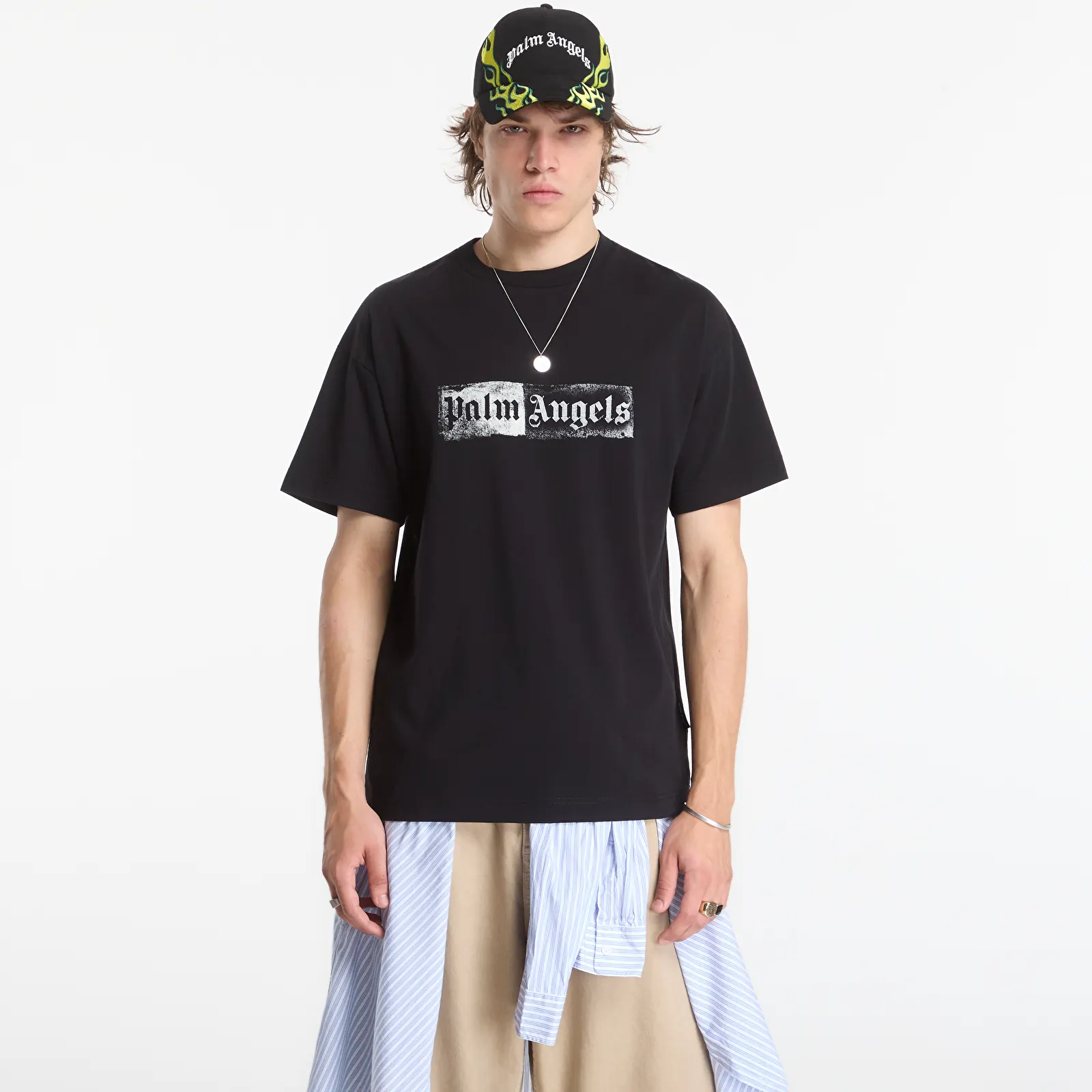 T-krekli Palm Angels Stamp Logo Regular Tee Black/ Off White