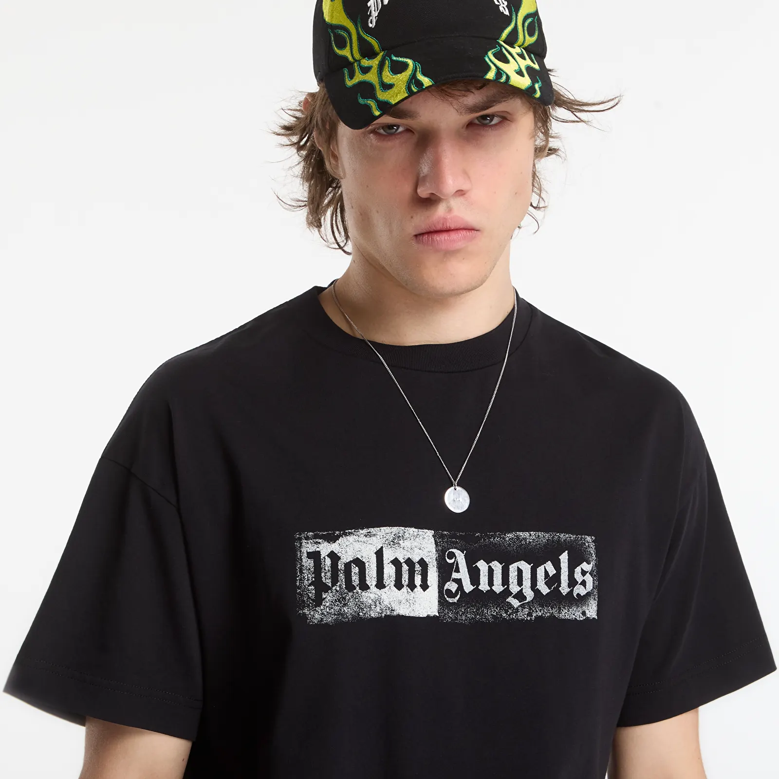 T-krekli Palm Angels Stamp Logo Regular Tee Black/ Off White