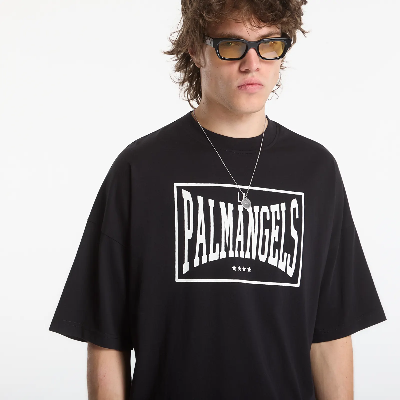 T-Shirts Palm Angels Vintage Box Logo Loose Tee Black/ Off White