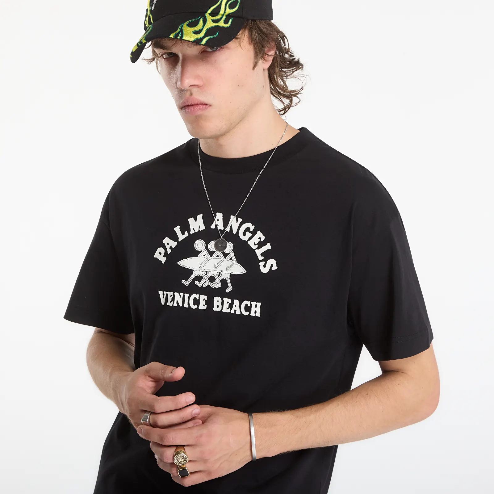 Koszulki Palm Angels Surf Men Regular Tee Black/ Off White