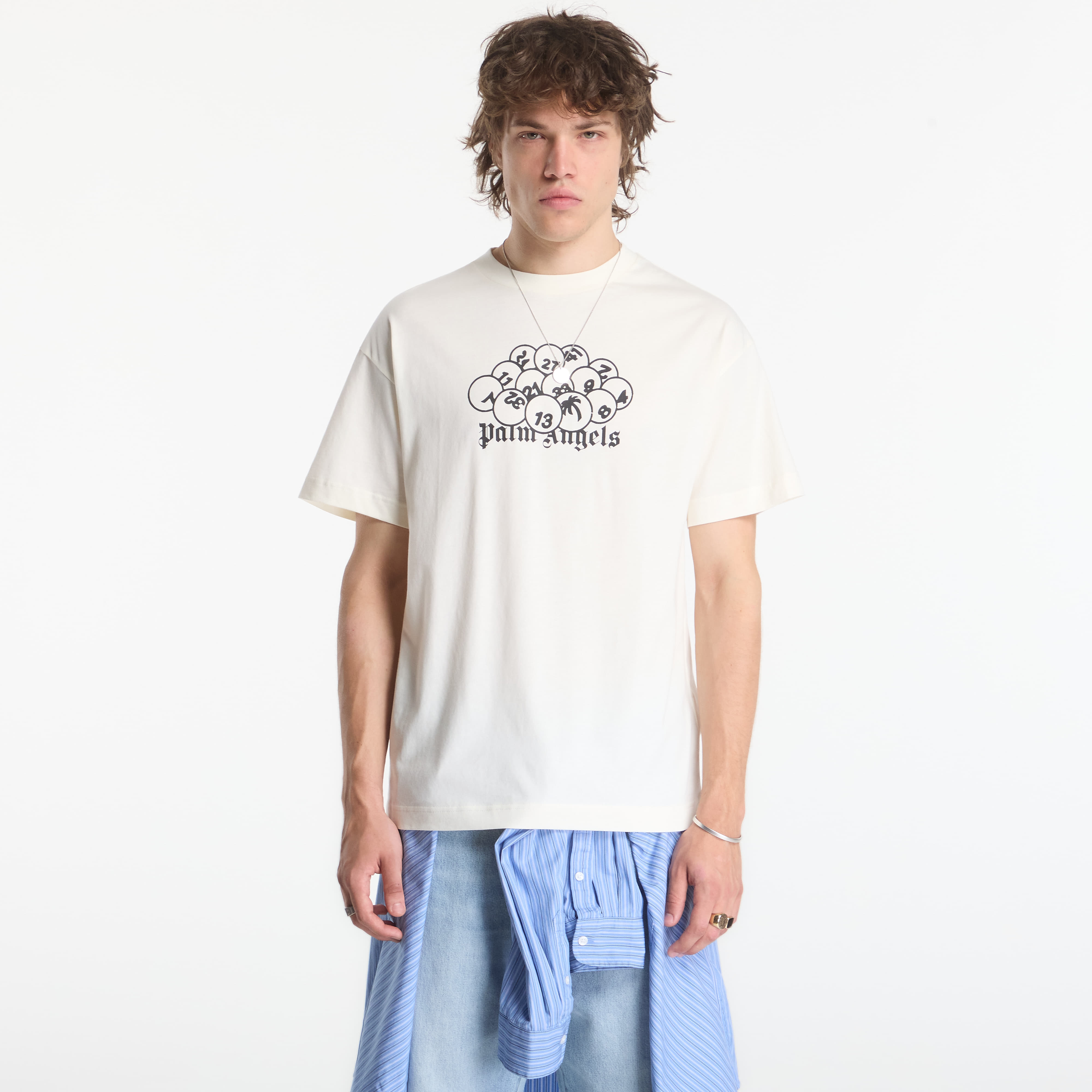 Тениска Palm Angels Pa Pool Regular Tee Off White/ Black S