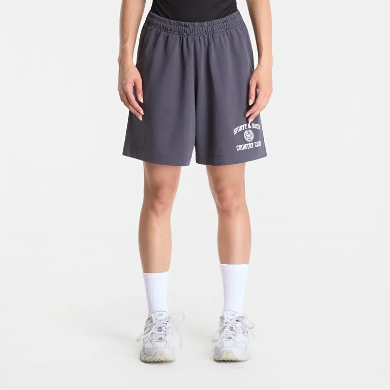 Sporty & Rich Varsity Crest Gym Short UNISEX Carbon