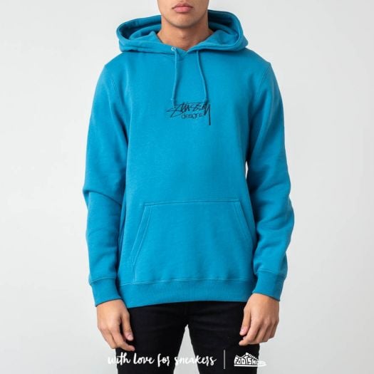 Hoodies and sweatshirts St ssy Design Applique Hoodie Ocean Footshop
