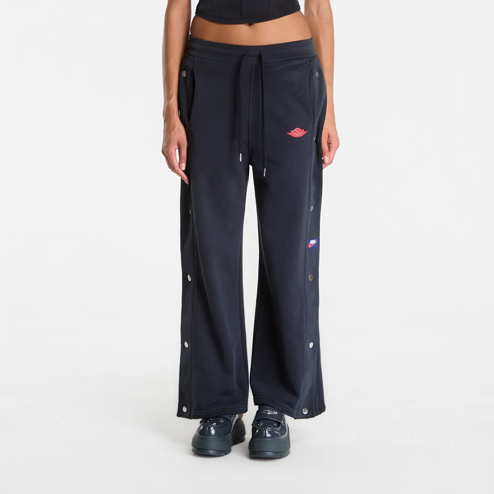 Joggingbyxor Jordan Flight Fleece Women's French Terry Snap Pants Black/ University Red