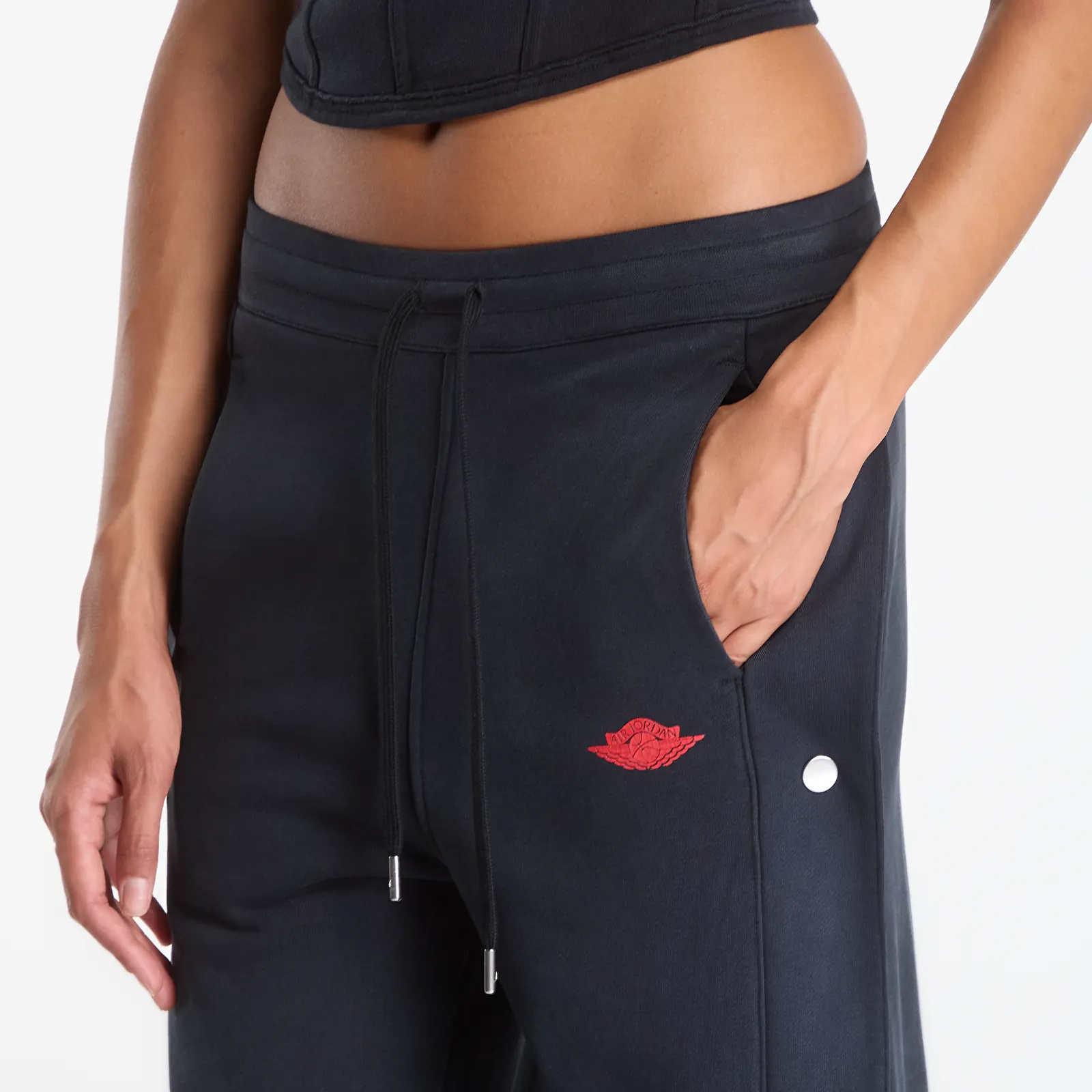 Joggingbyxor Jordan Flight Fleece Women's French Terry Snap Pants Black/ University Red