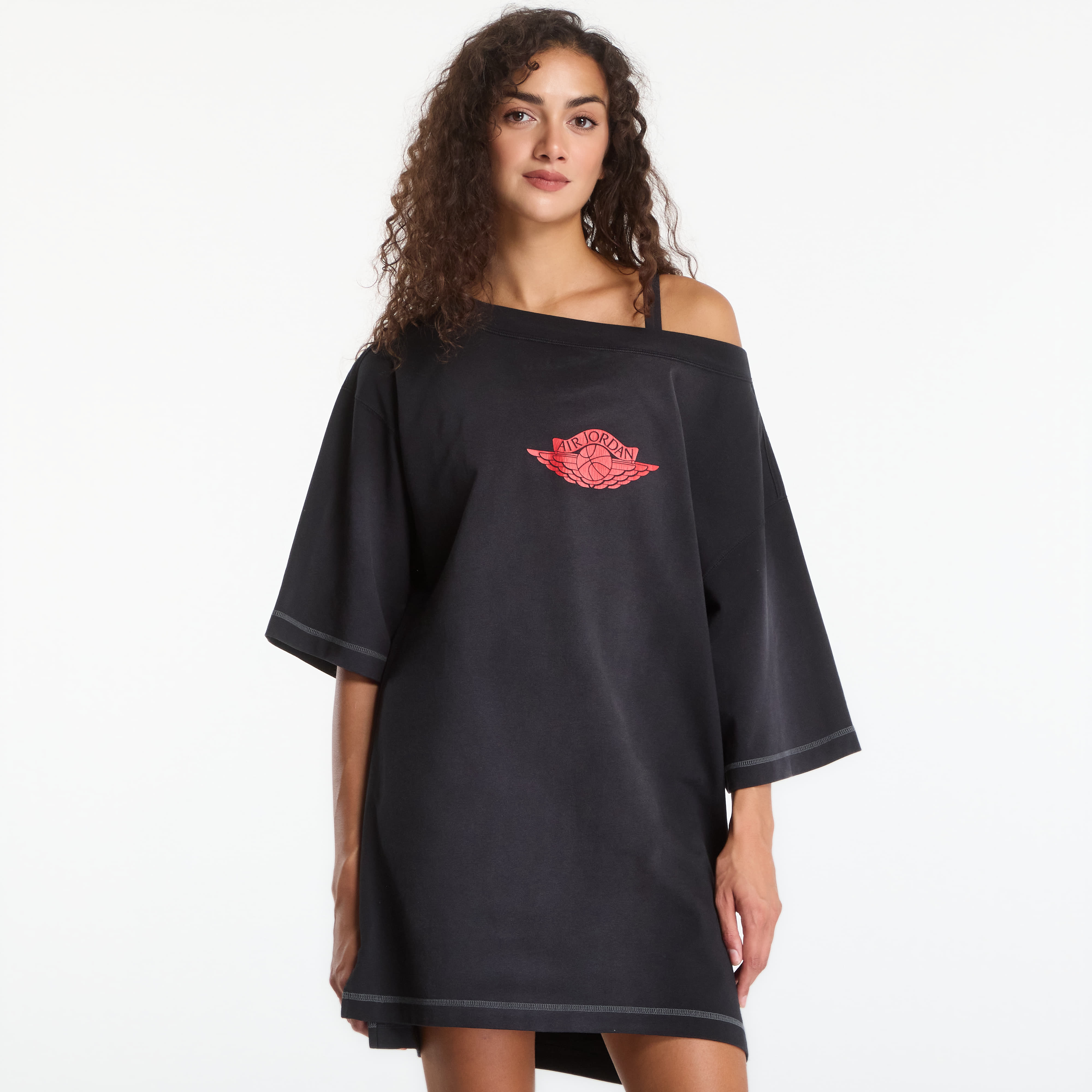 Облекло Nike Jordan Flight T-Shirt Dress Black/ University Red/ Iron Grey M