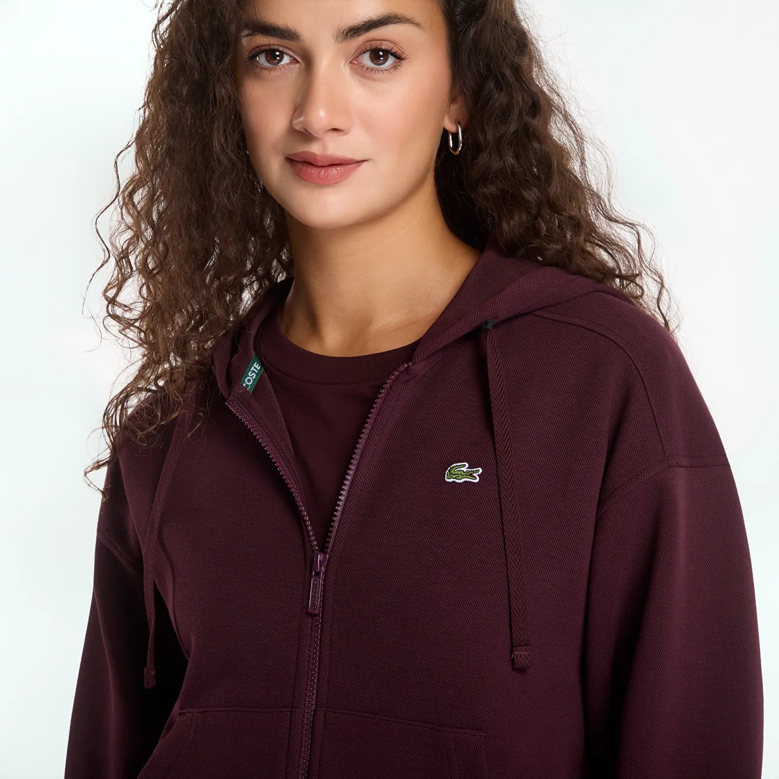 Moteriški džemperiai su gobtuvais Lacoste Zipped Hoodie Oxalis