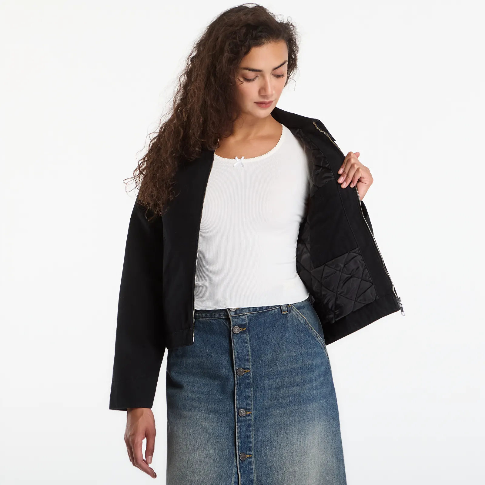 Vestes pour femmes Carhartt WIP W' OG Detroit Jacket Black/ Black Rinsed