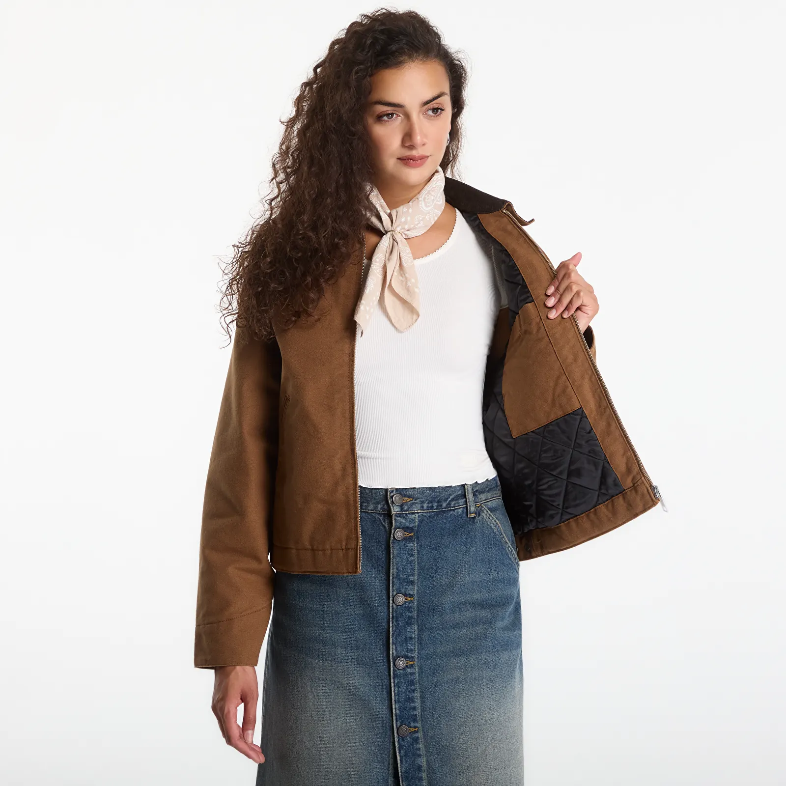 Vestes pour femmes Carhartt WIP W' OG Detroit Jacket WIP H Brown/ Tobacco Rinsed