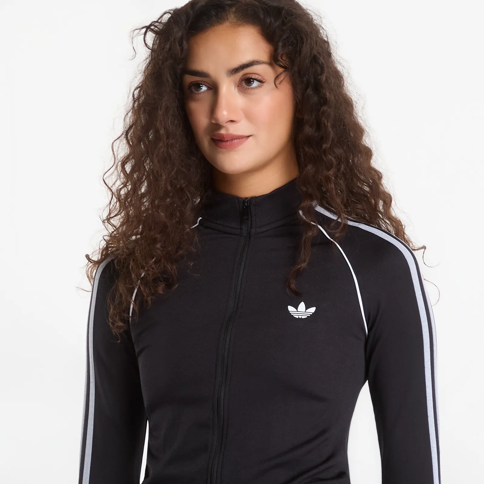 Γυναικεία σακάκια adidas Essentials 3 Stripes Seamless Tracktop Black