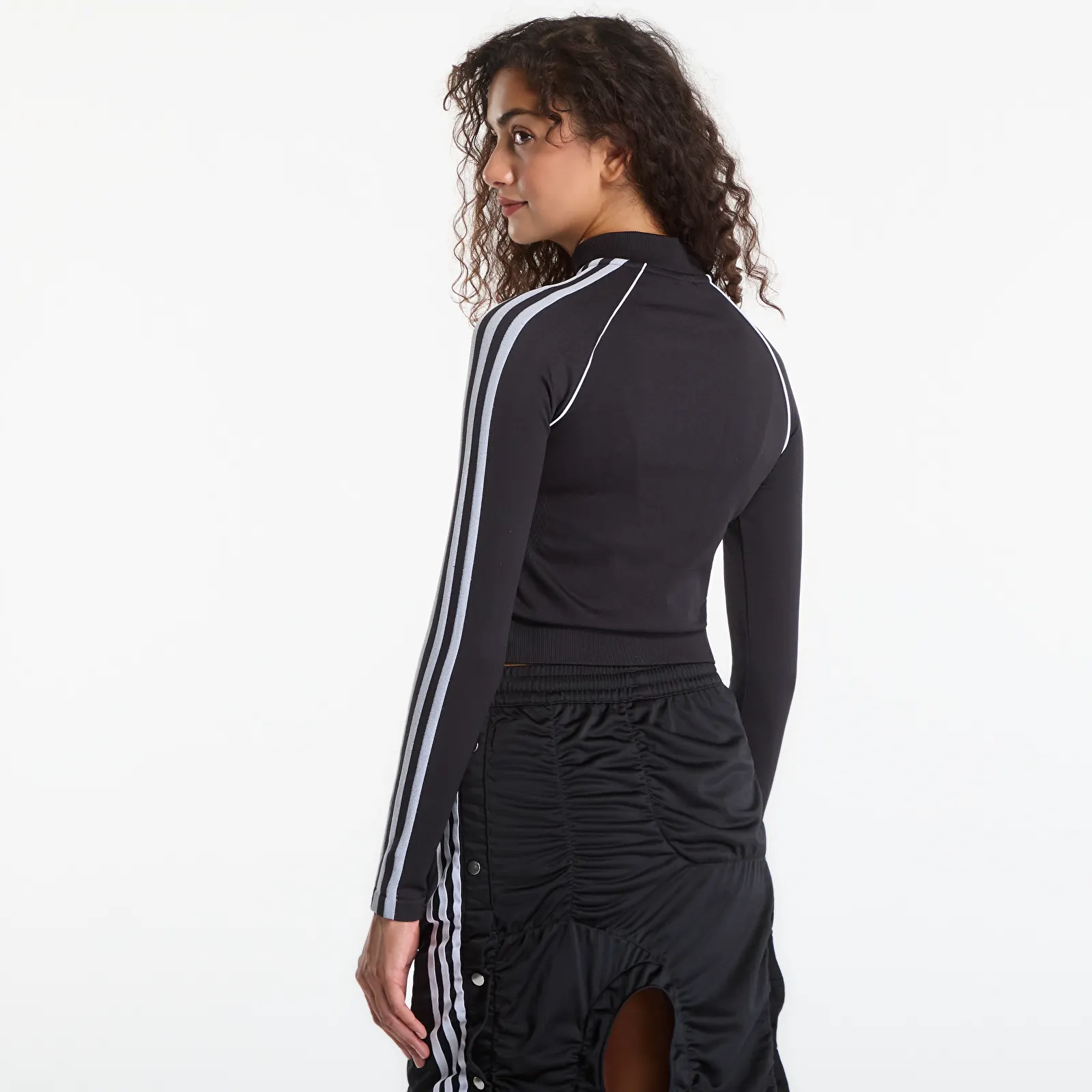 Γυναικεία σακάκια adidas Essentials 3 Stripes Seamless Tracktop Black