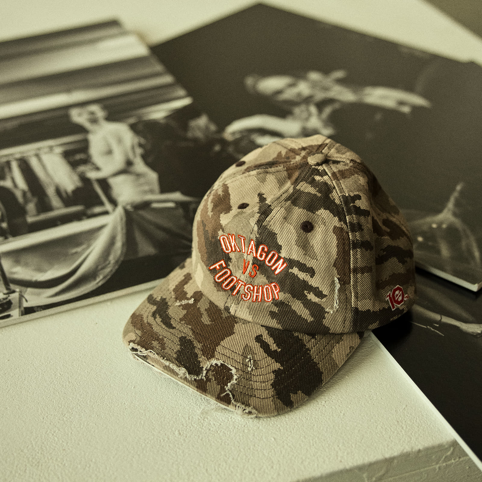 Caps Footshop x Oktagon Camo Cap Brown
