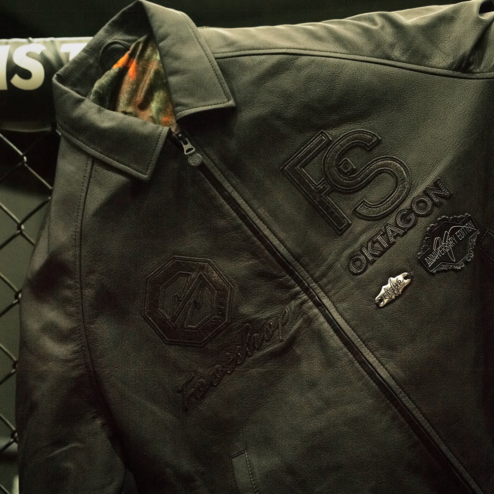 Takit Footshop x Oktagon Leather Jacket Black