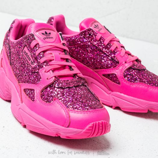 Pink glitter adidas falcon 2025