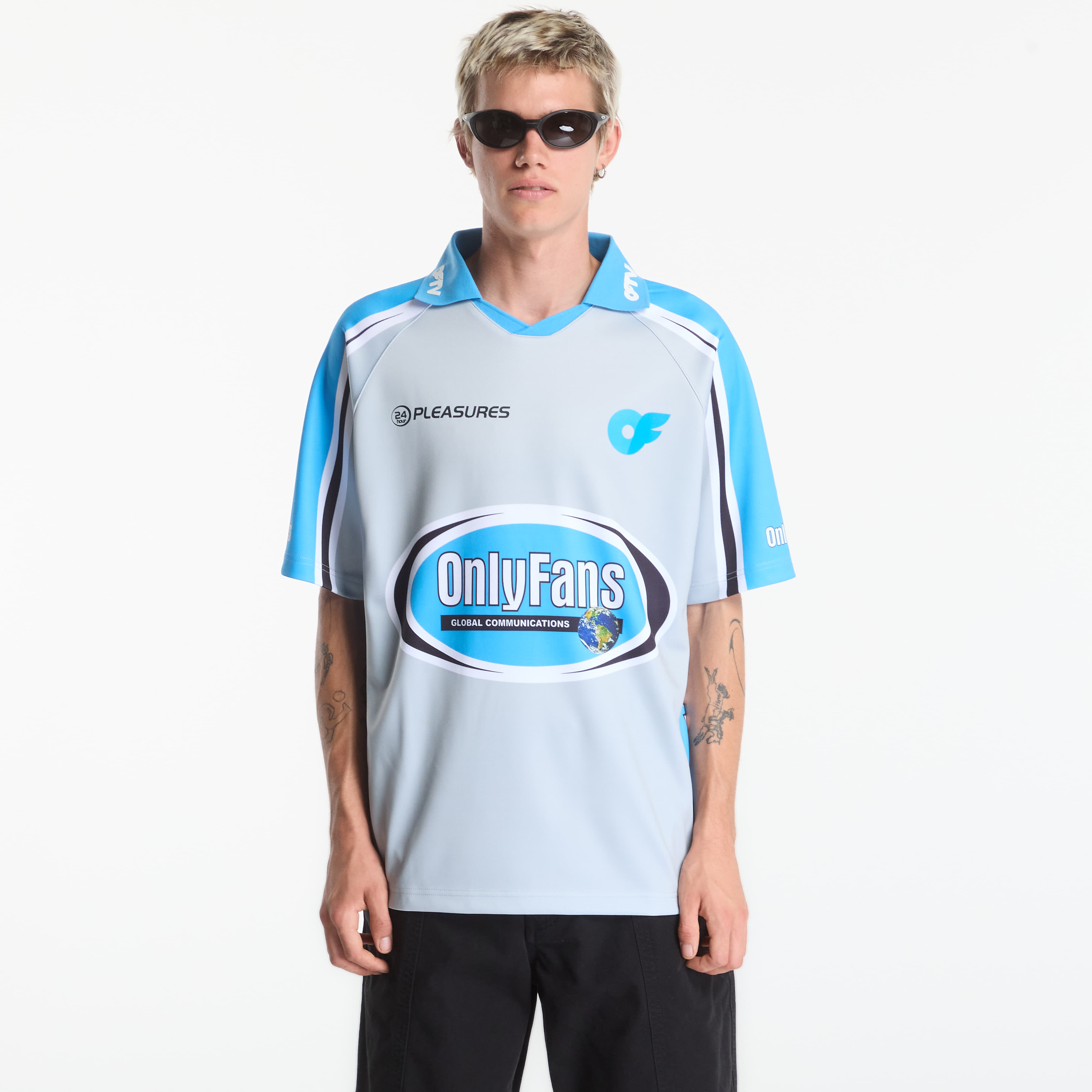 PLEASURES x OnlyFans OFTV Jersey Blue S