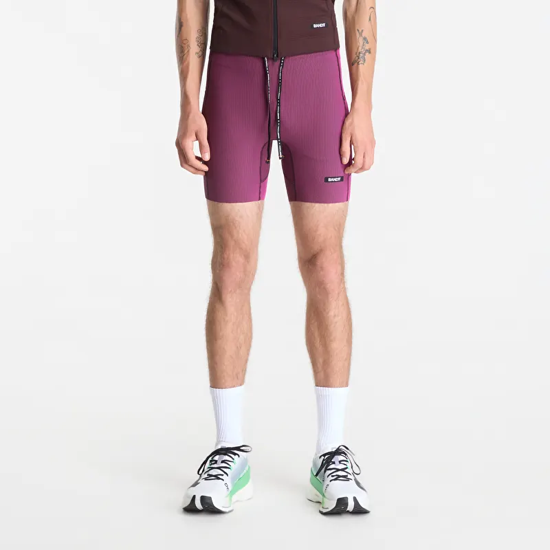 BANDIT Men's Striped Cadence™ Quarter Tights Espresso/ Azalea