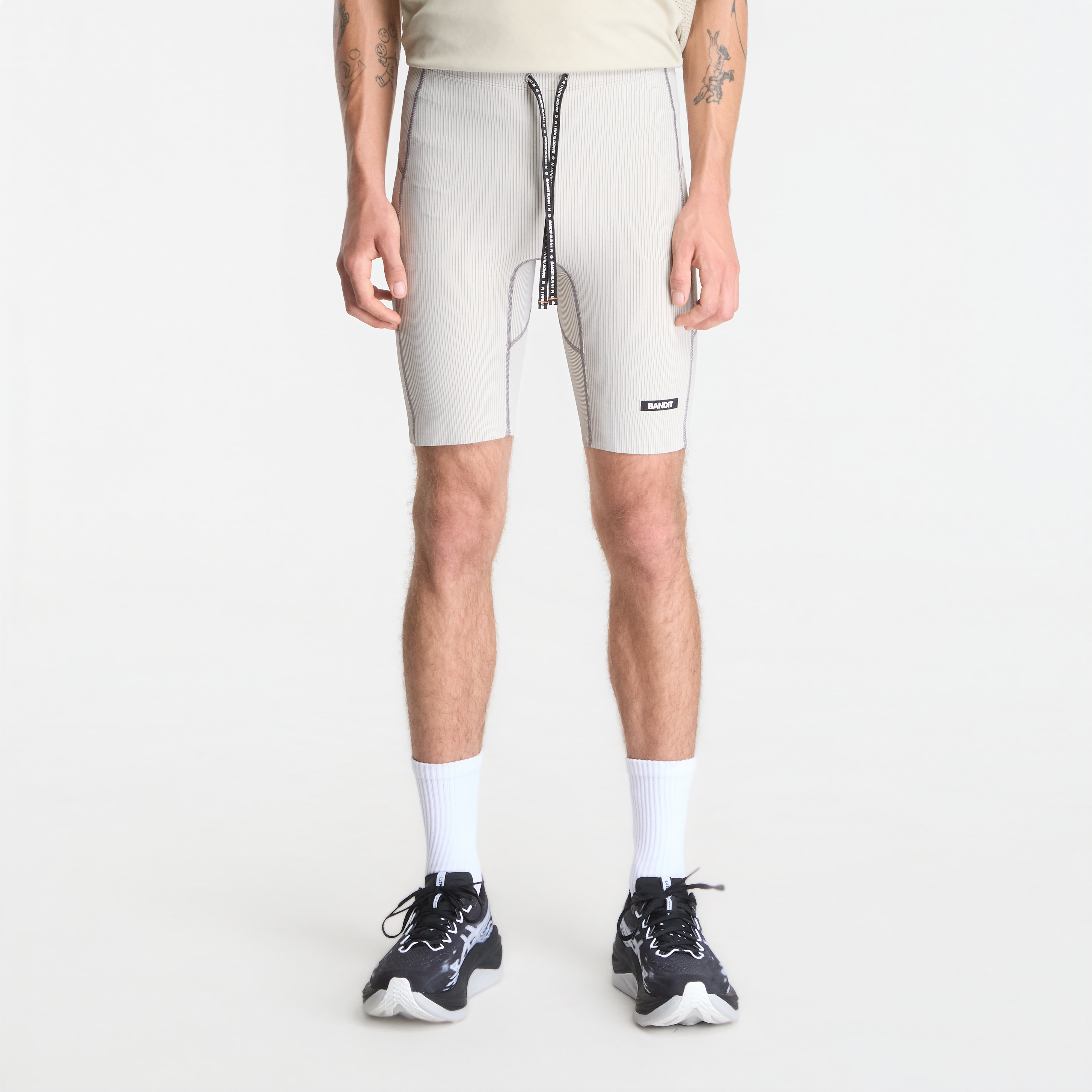 BANDIT Men's Striped Cadence™ Half Tights Plaster/ Slate S