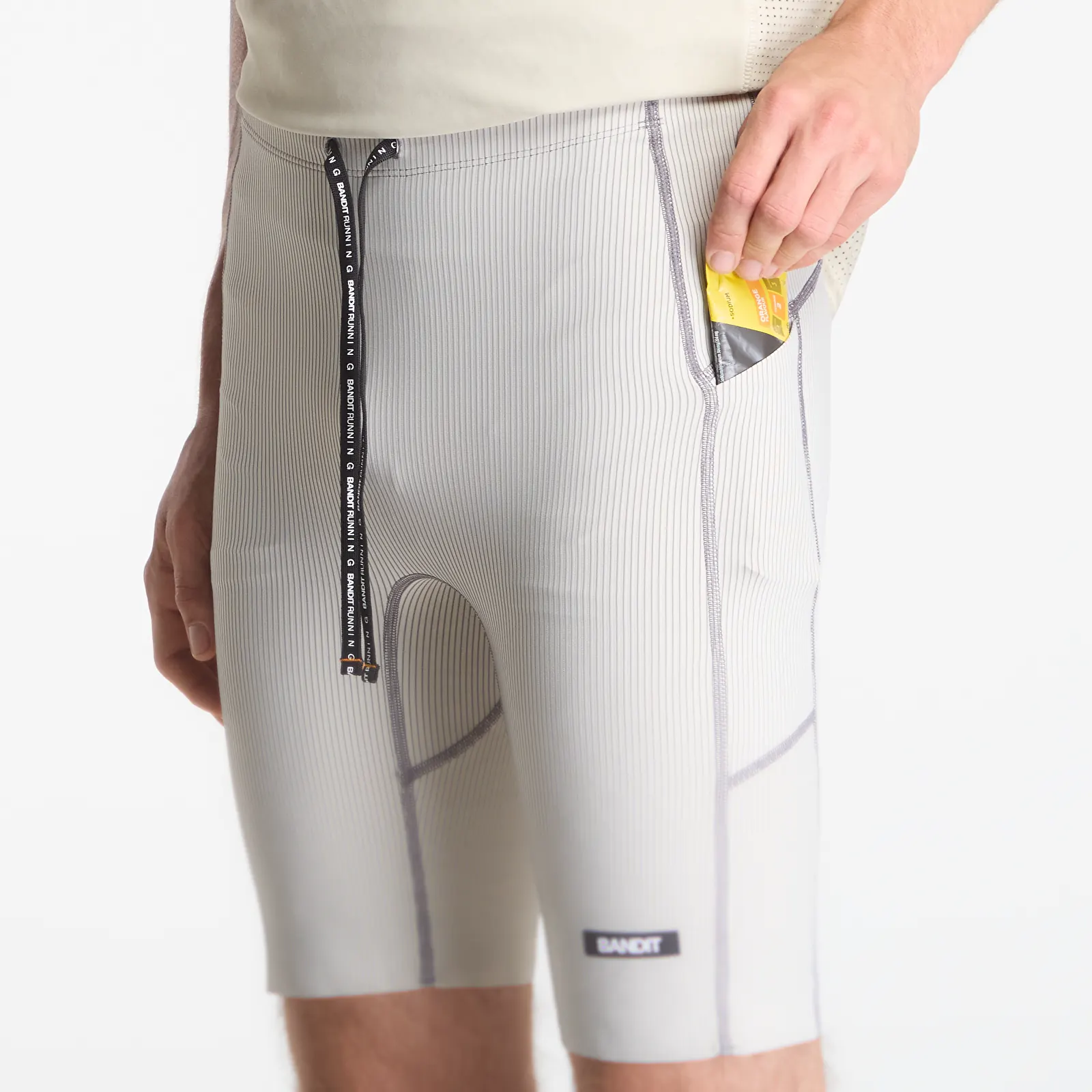 Shorts BANDIT Men's Striped Cadence™ Half Tights Plaster/ Slate