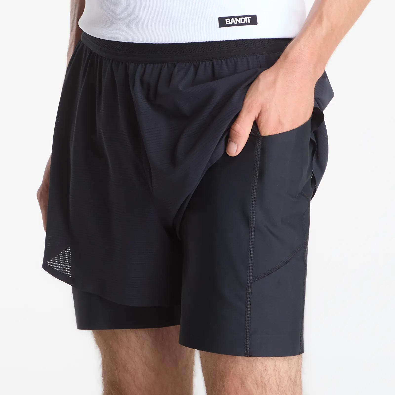 Shorts BANDIT Men's CoolGrid™ 2-in-1 Run Short Black