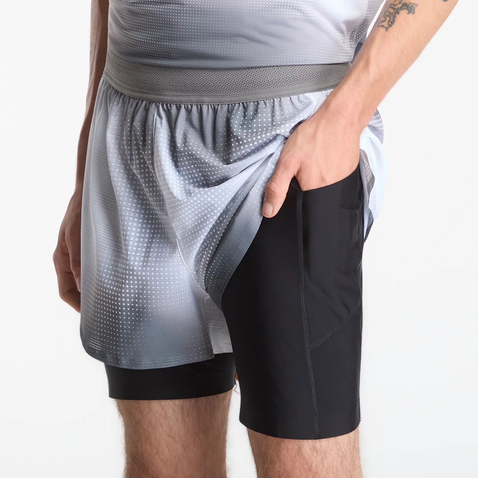 Korte broeken BANDIT Men's CoolGrid™ 2-in-1 Run Short Slate Multi