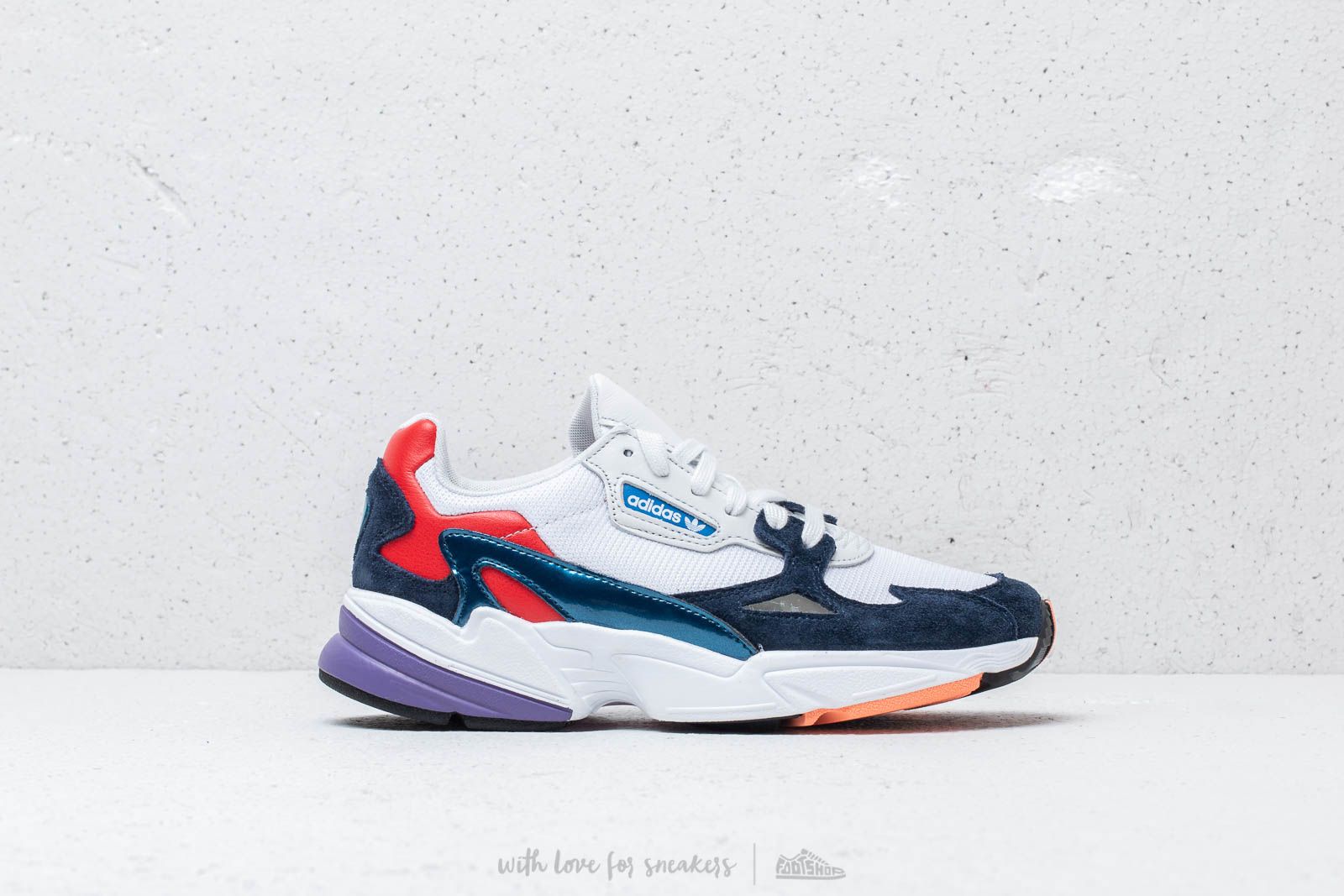 Adidas originals white and navy falcon online