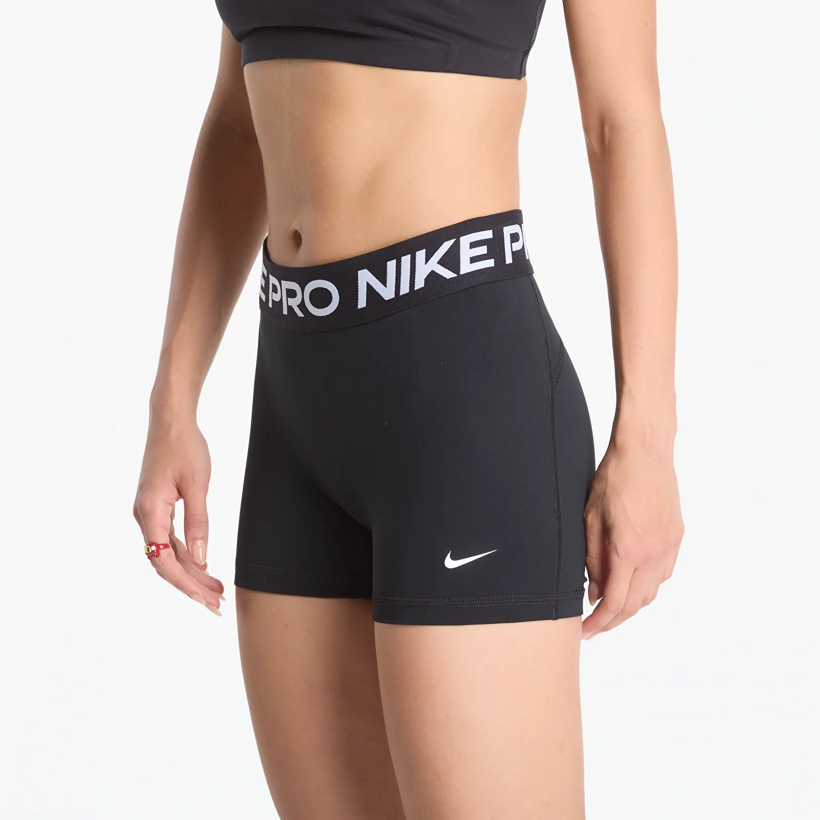 Shortsit Nike Pro Women's Mid-Rise 3" Biker Shorts Black/ White