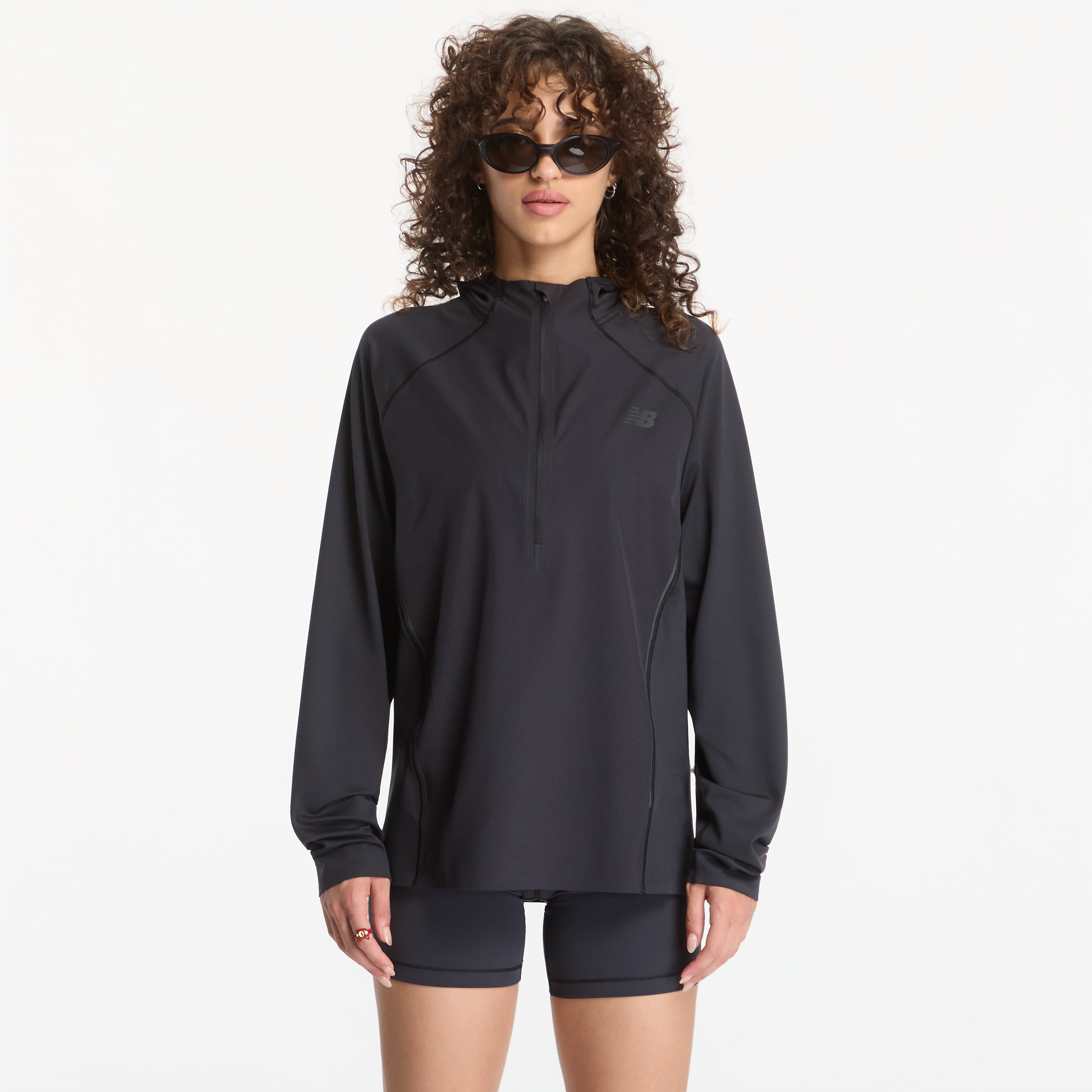 T-shirt New Balance Reflective n Hoodie Black/ Black Reflective S