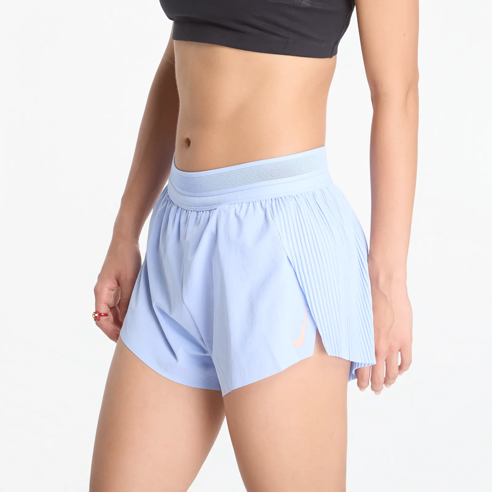 Kratke hlače Nike AeroSwift Women's Dri-FIT ADV Mid-Rise 3" Brief-Lined Running Shorts Aluminum/ Black/ White/ Atomic Pink