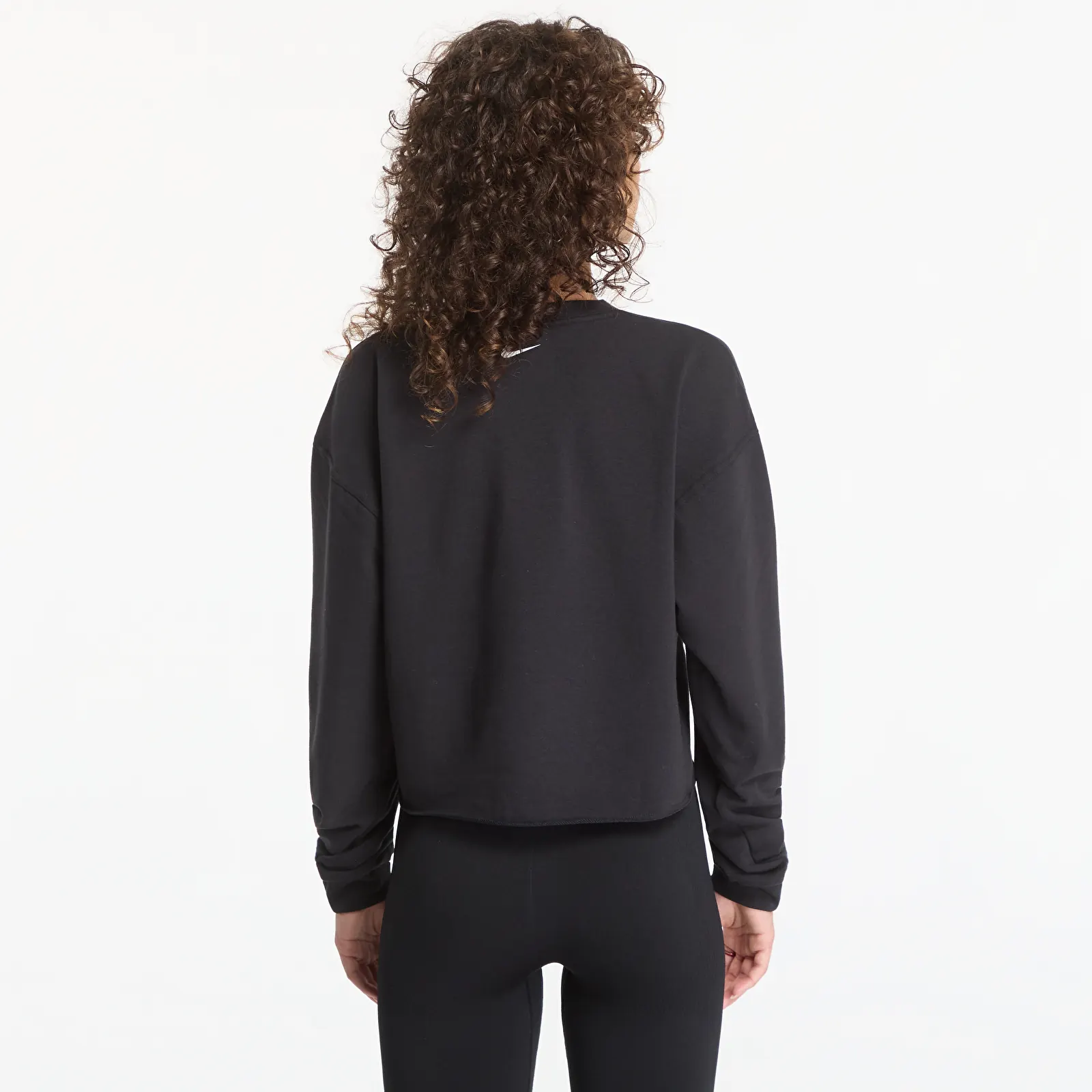 Hoodies and sweatshirts  Nike Pro Women's Dri-FIT Crew-Neck French Terry Top Black/ White