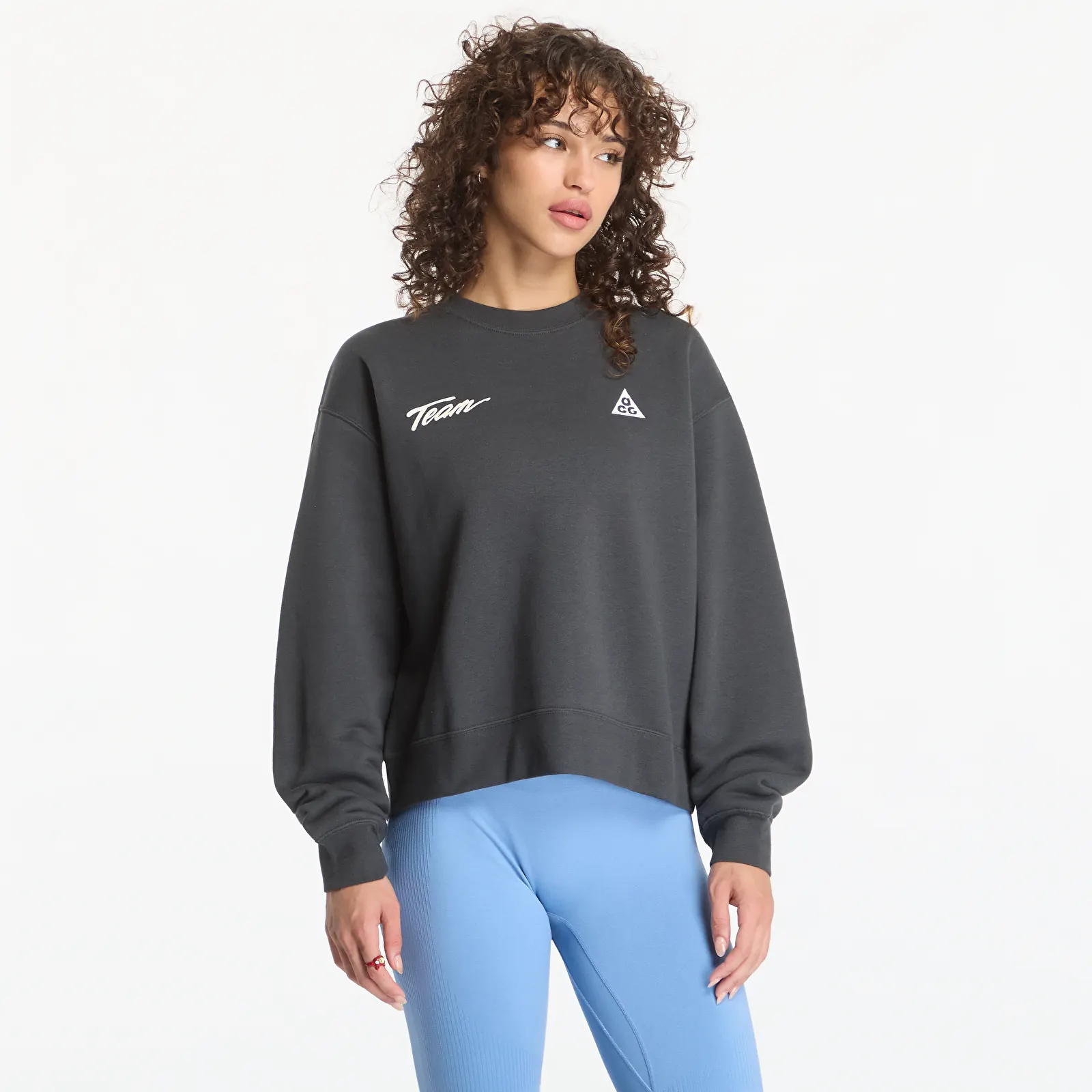 Hoodies and sweatshirts  Nike ACG Tuff Fleece Crew-Neck Sweatshirt Dk Smoke Grey/ White